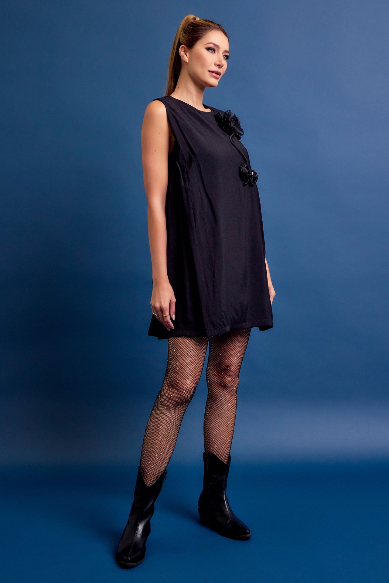 Helen Woven Sleeveless Dress with Trim