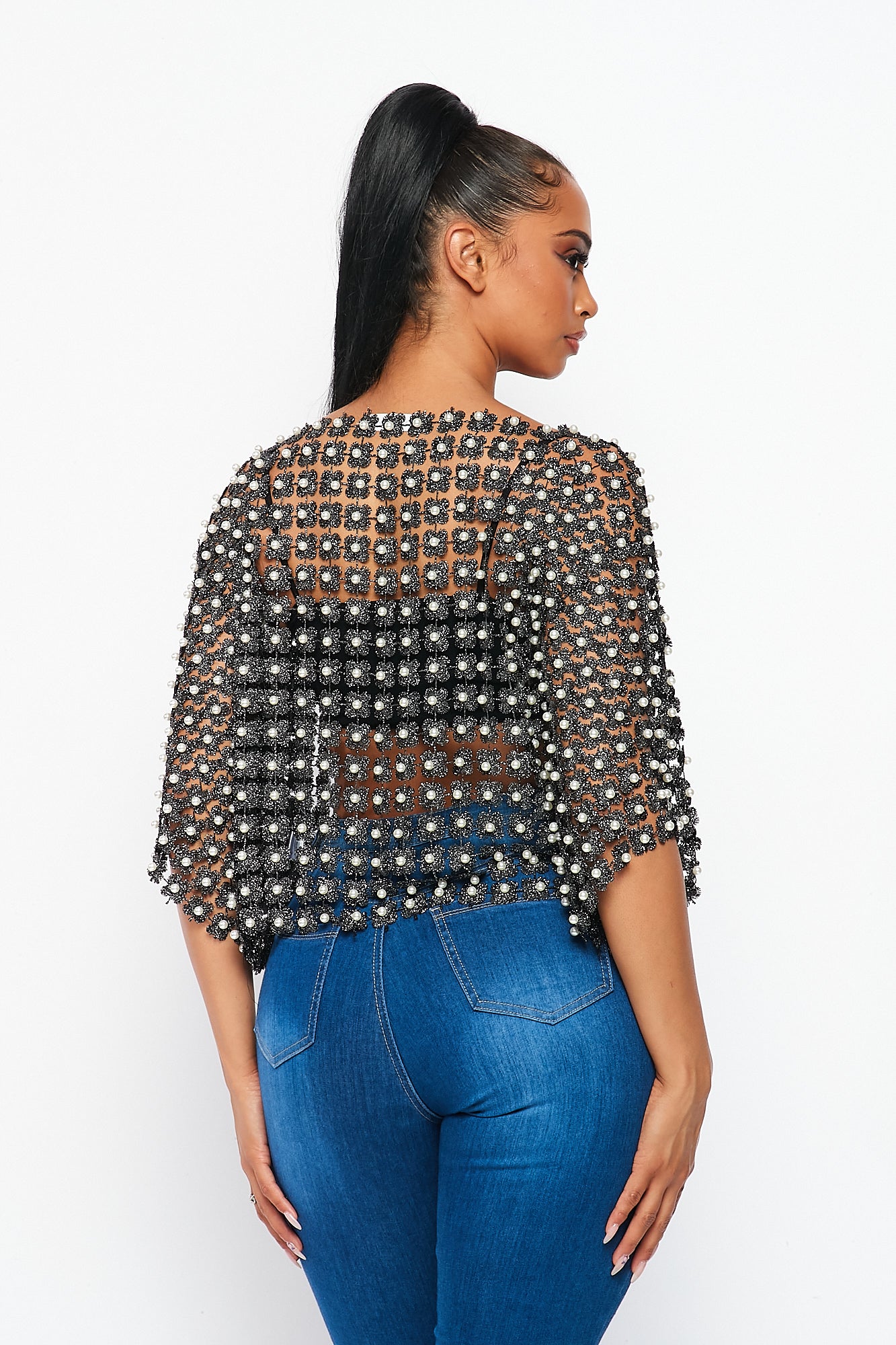 Beads Point Crochet Top