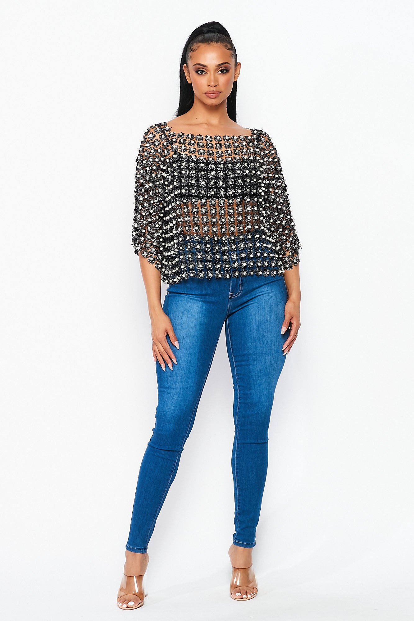 Beads Point Crochet Top