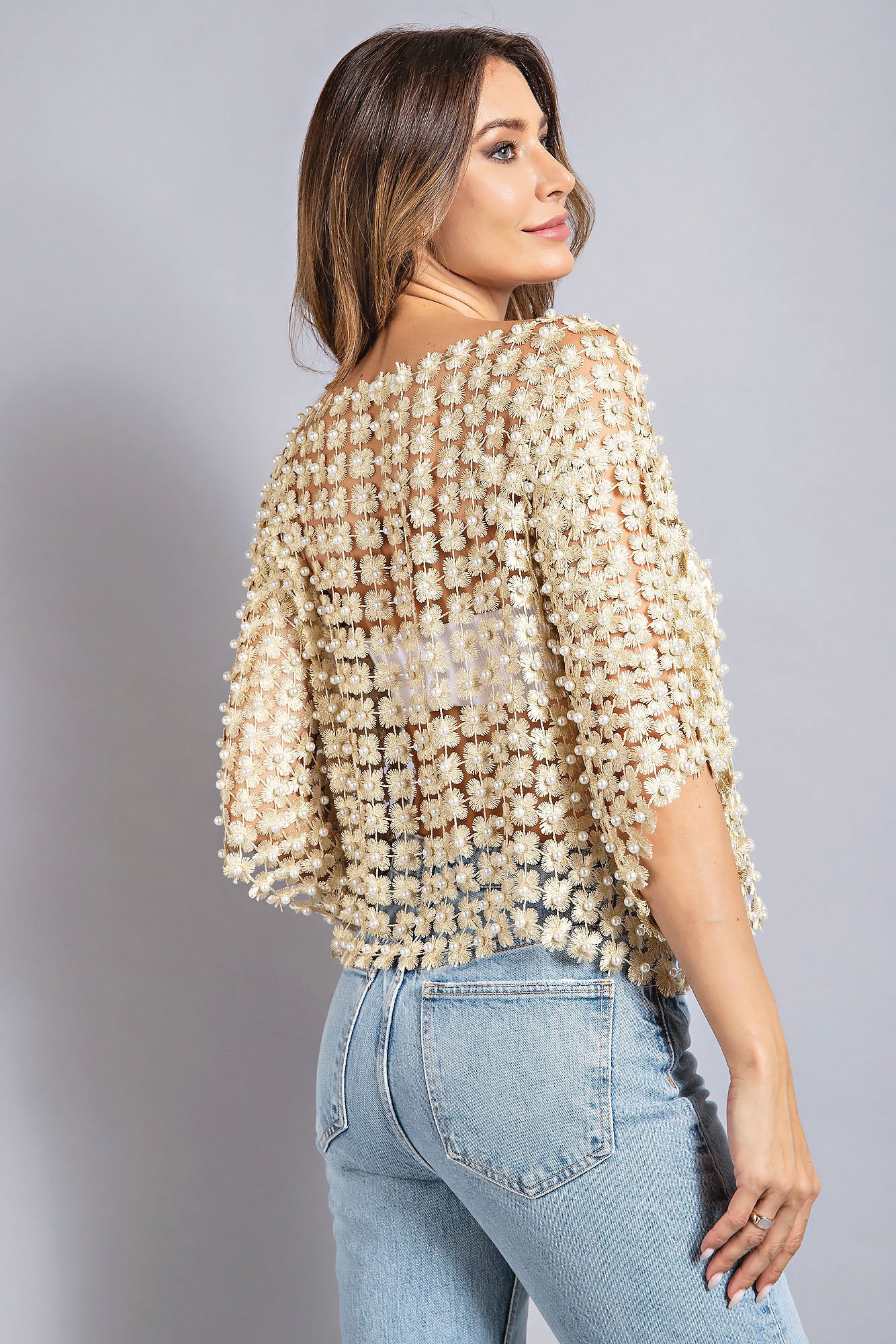 Beads Point Crochet Top