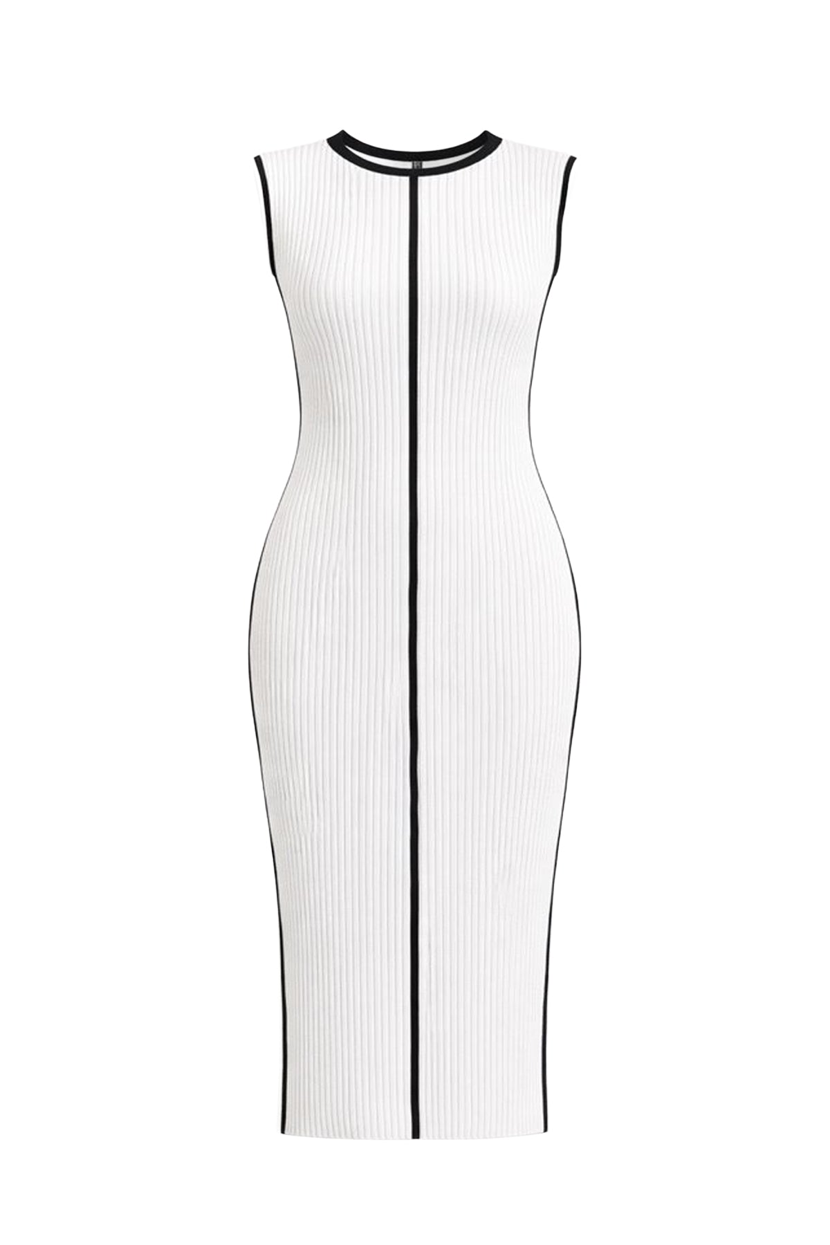 Hattie Knit Slvls Midi Dress with Contrast Stripe