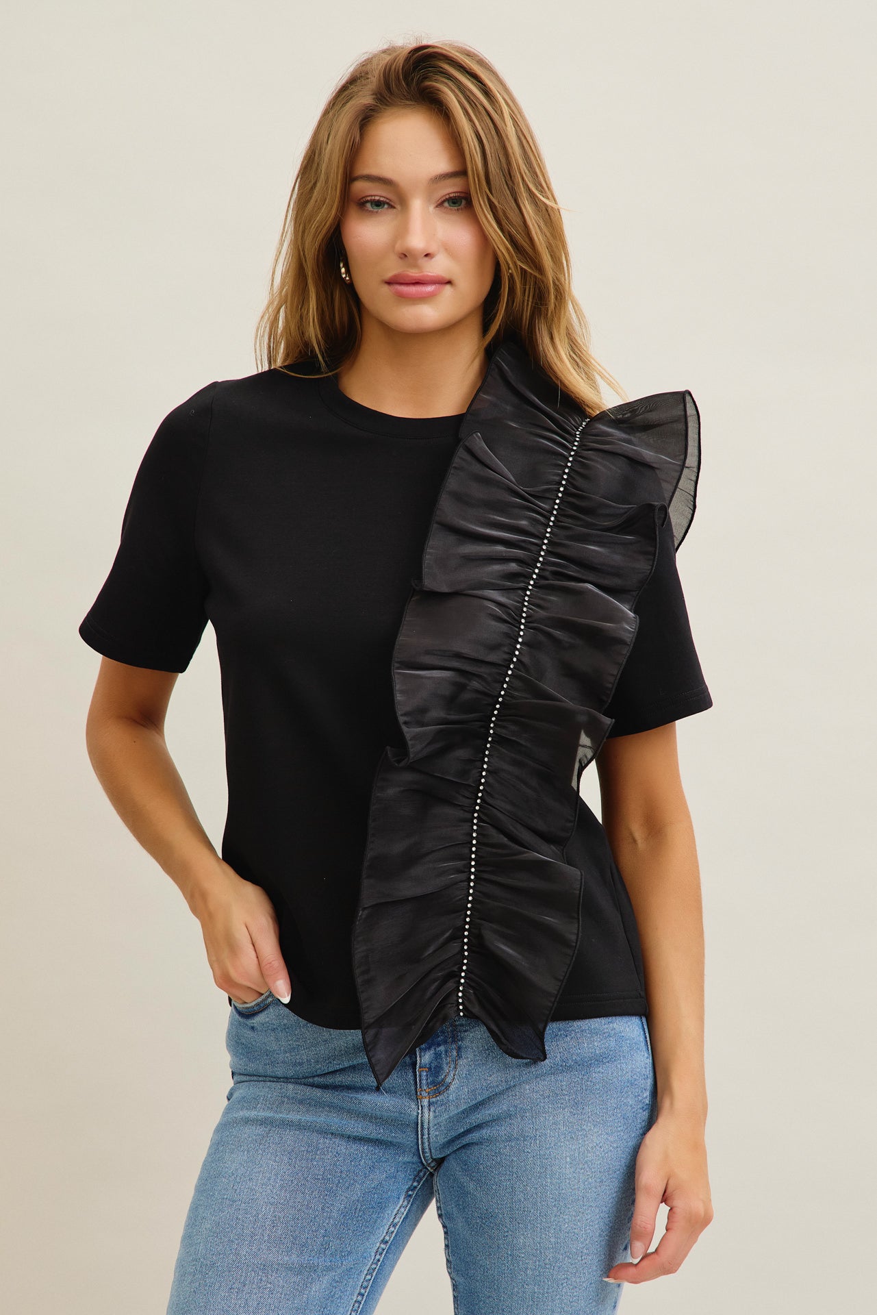 Ruffle Bloom Short Sleeve Top