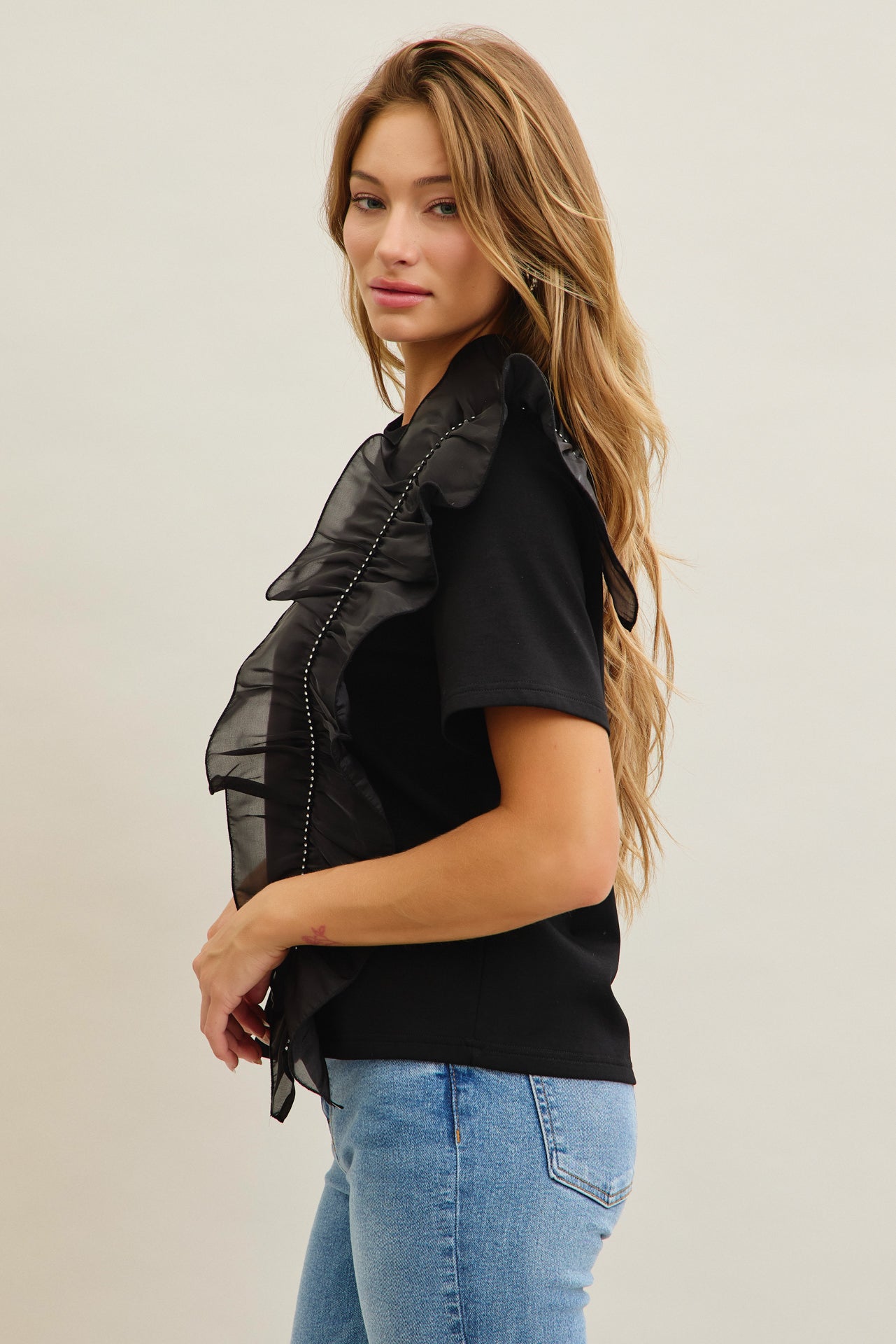 Ruffle Bloom Short Sleeve Top