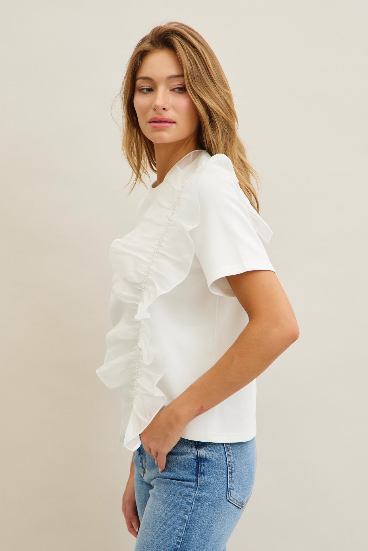 Ruffle Bloom Short Sleeve Top