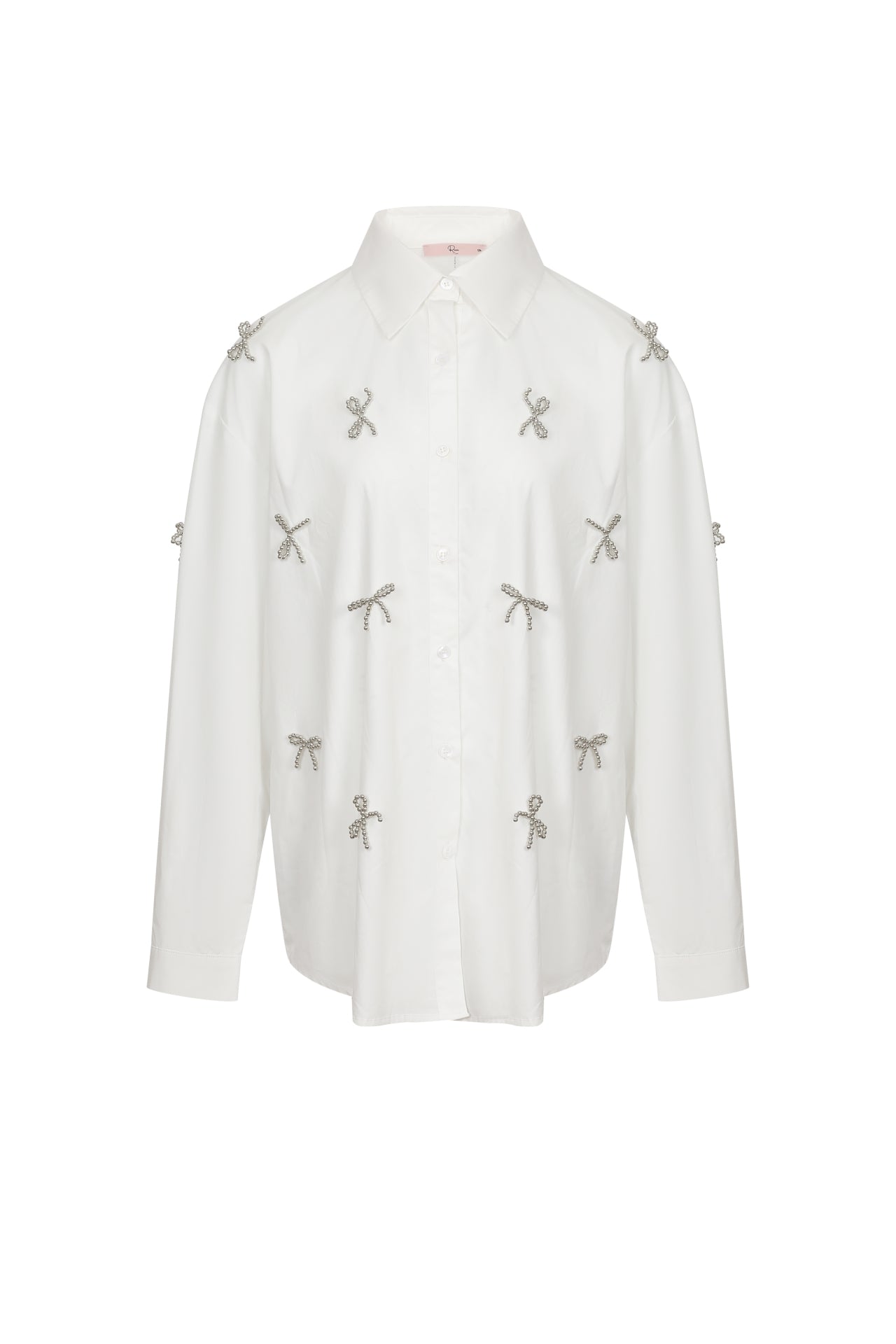 Bow Accent Button Down Shirt