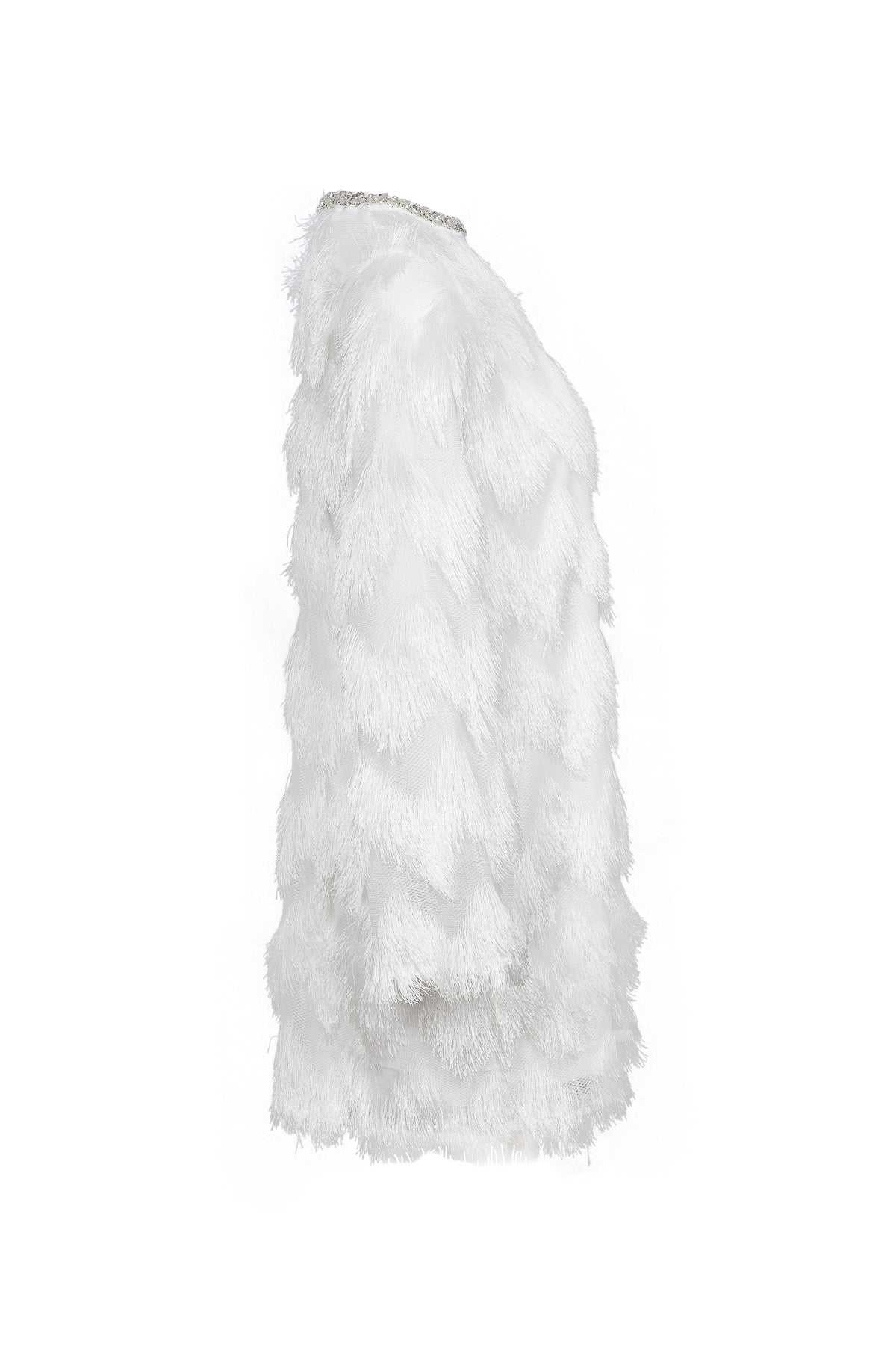 Lace Long Sleeve Dress with Zigzag Pattern