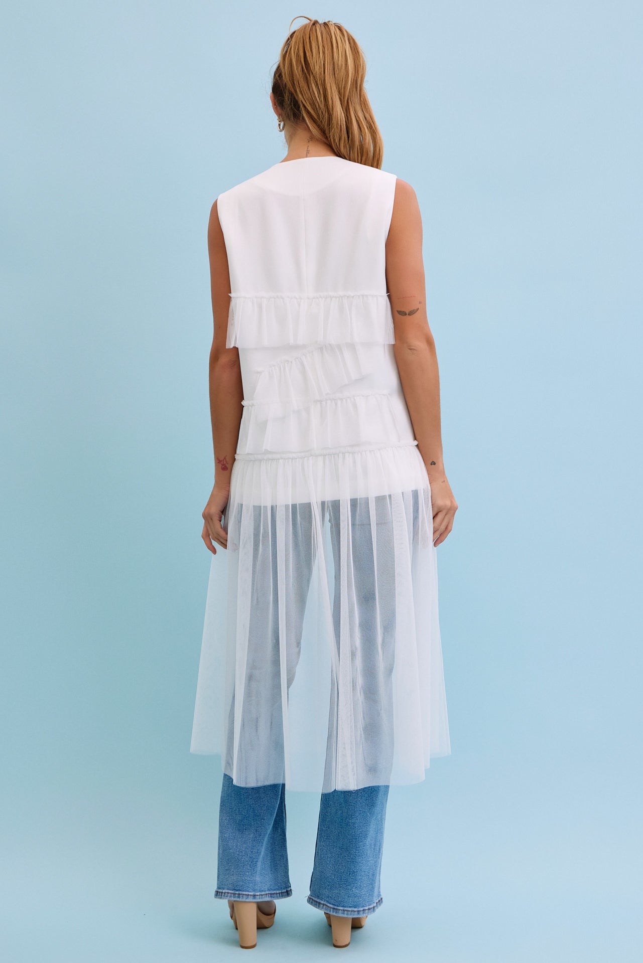 Ethereal Mesh Layers Jacket Dress