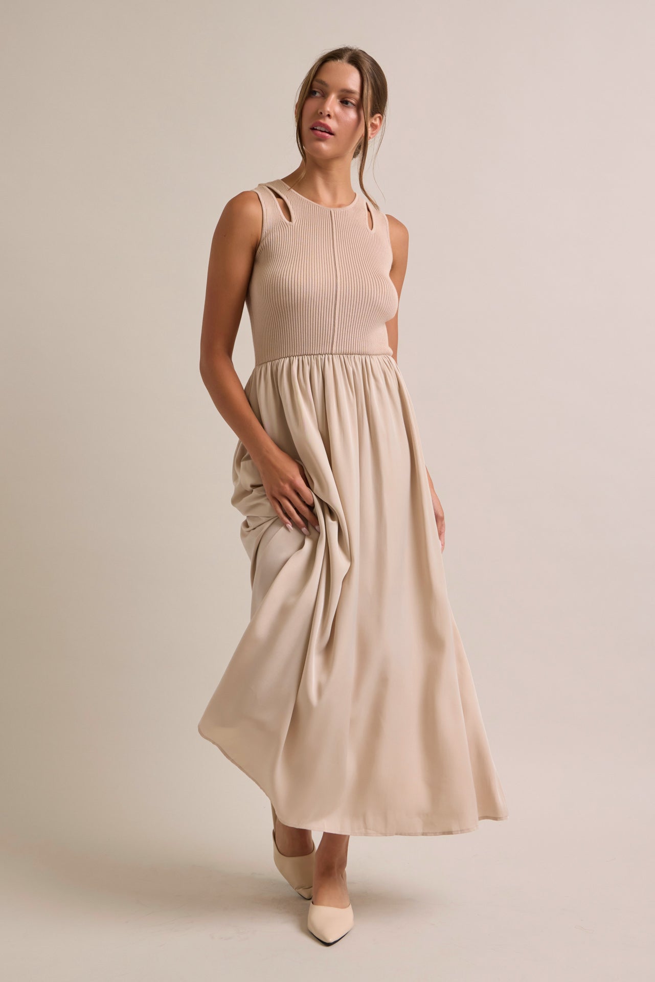 Lavinia Knit Twofer Midi Dress