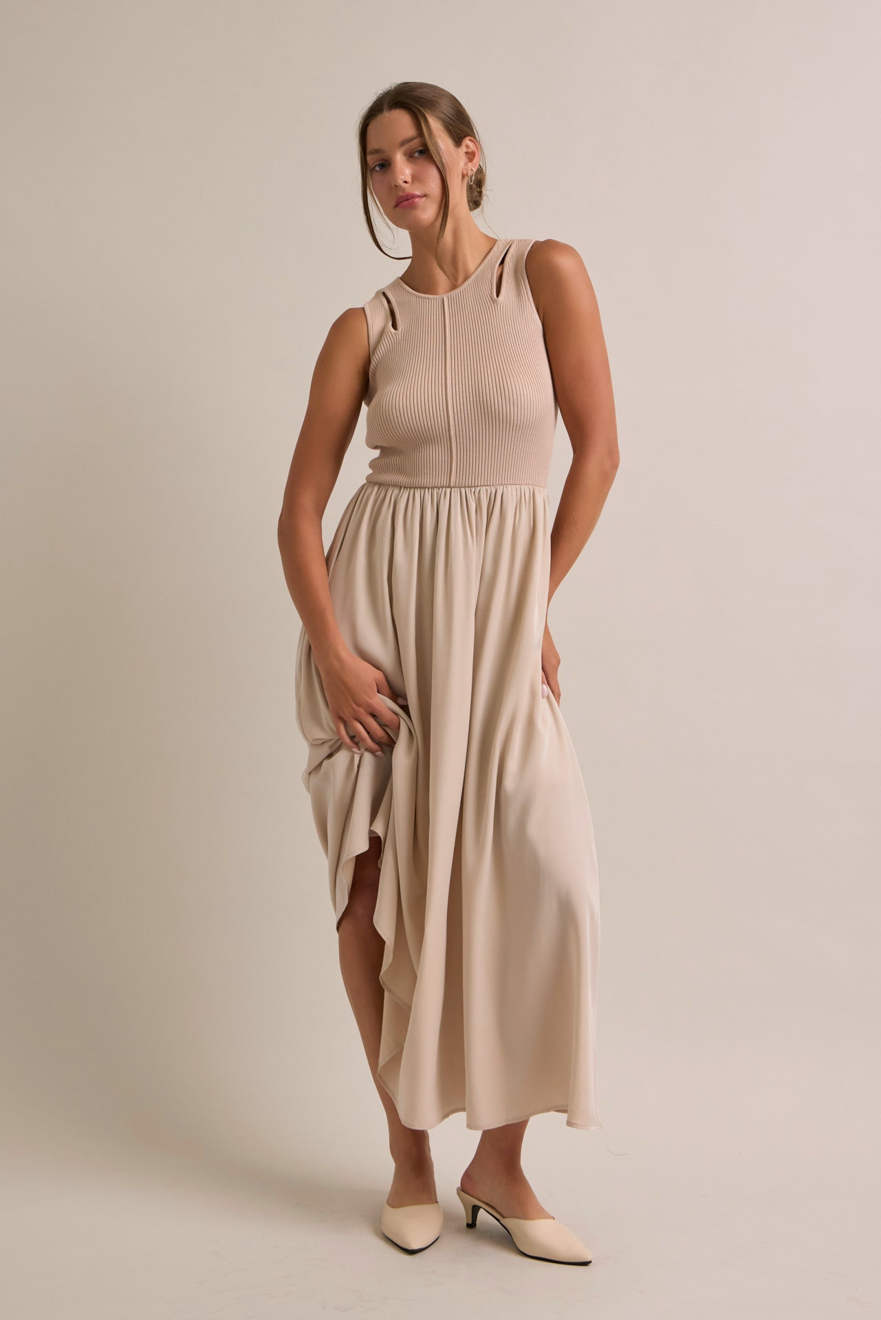 Lavinia Knit Twofer Midi Dress
