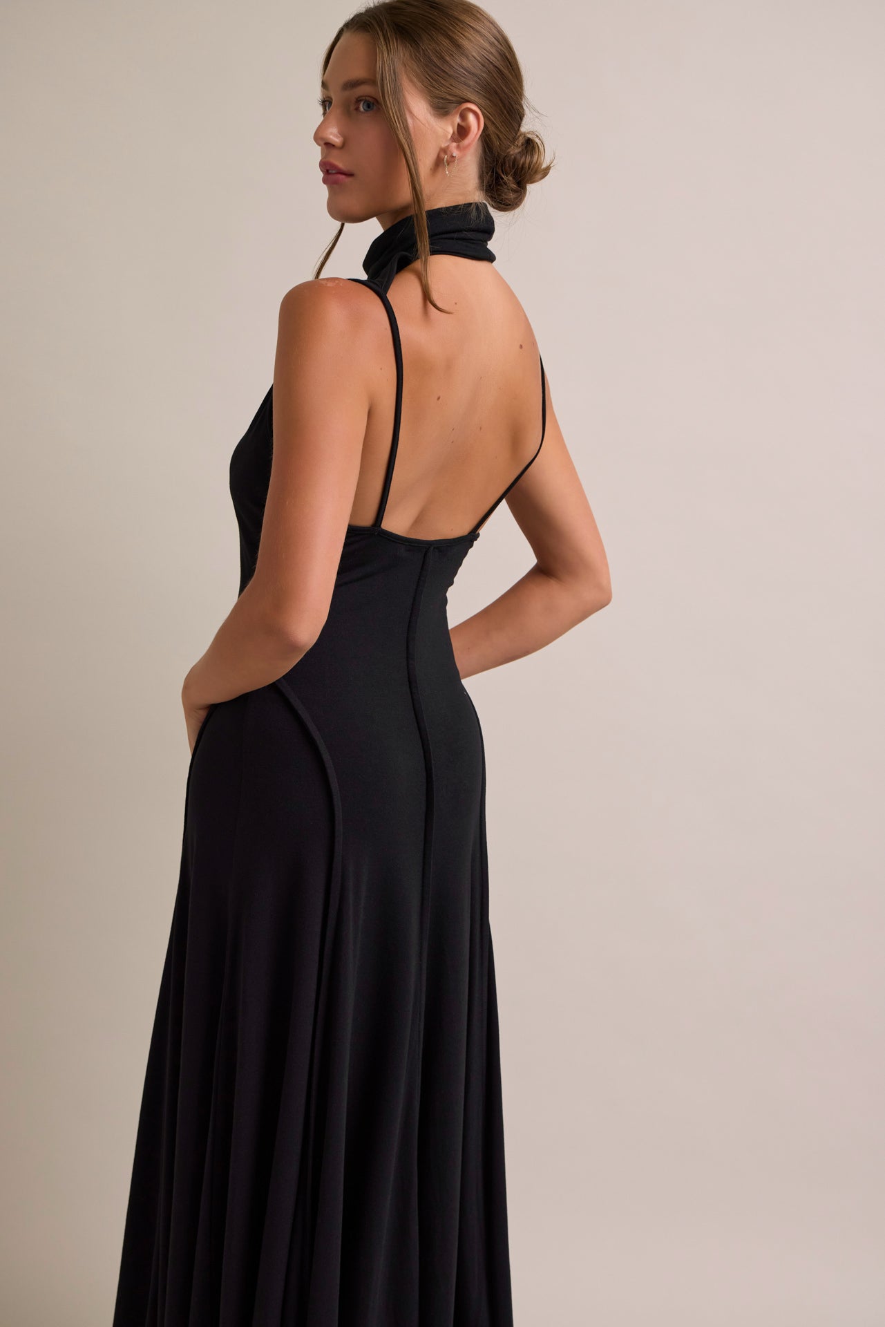 Mockneck Flowy Maxi Dress