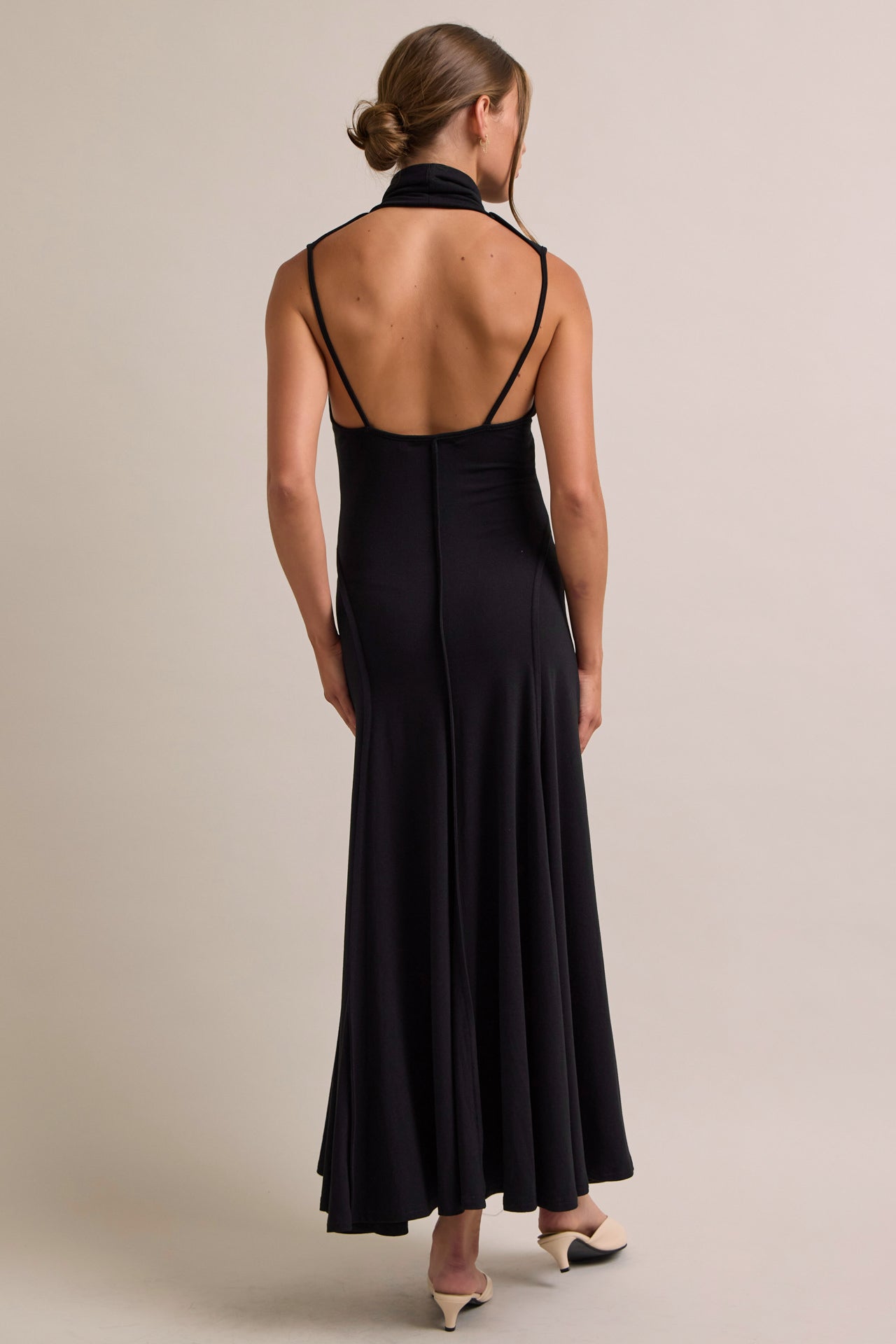 Mockneck Flowy Maxi Dress