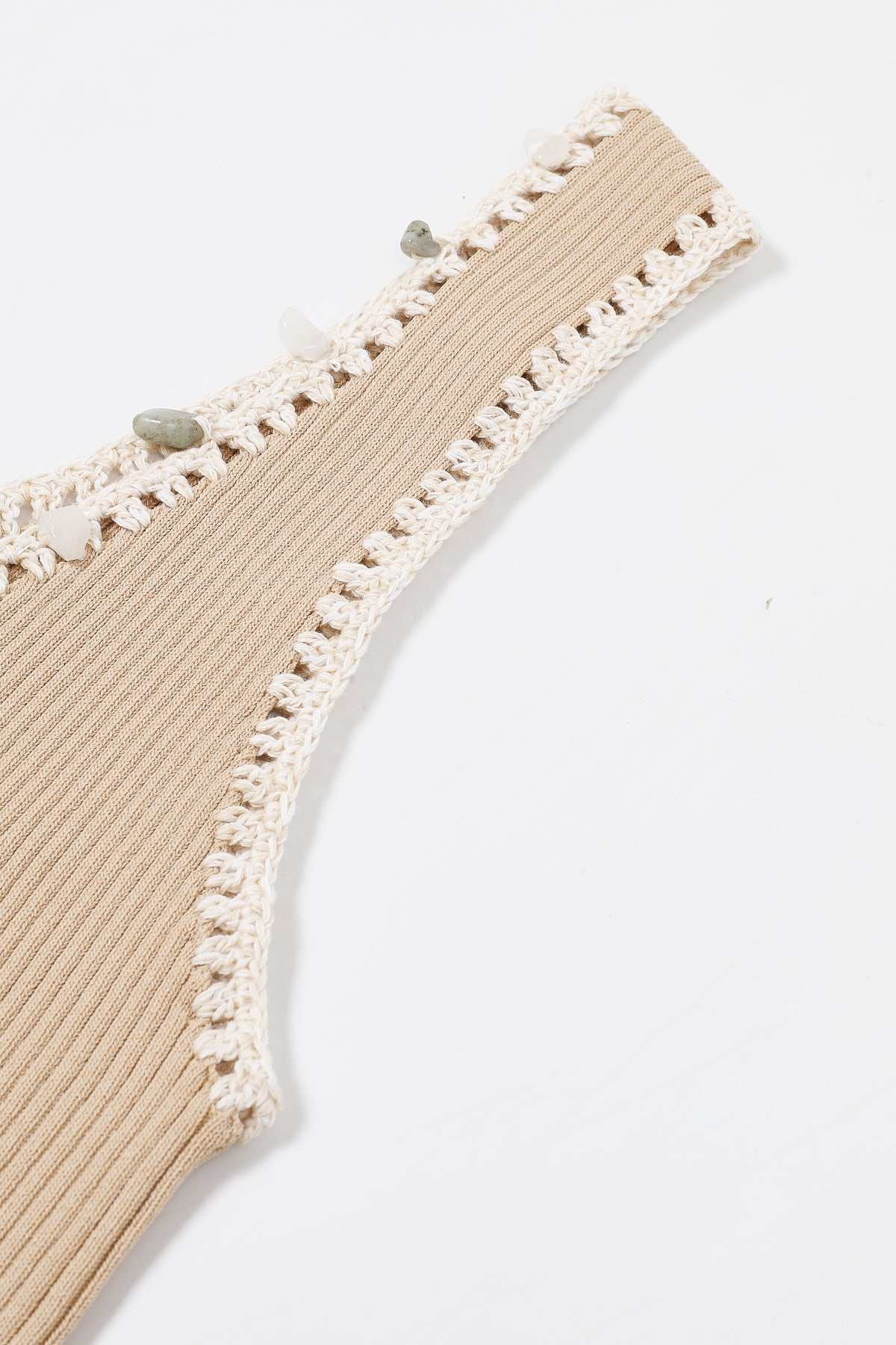 Stone Embellished Knit Tank Top