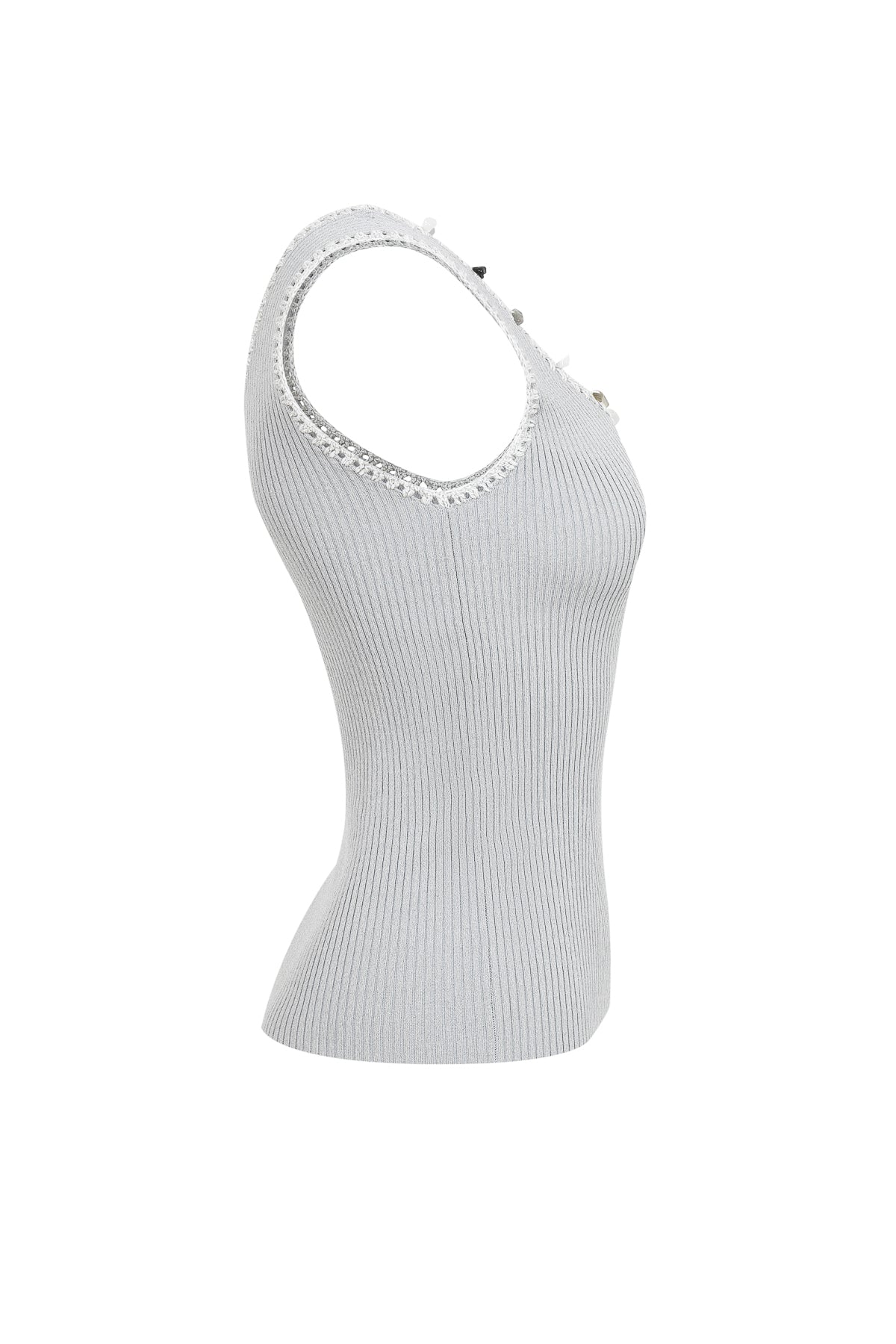 Stone Embellished Knit Tank Top