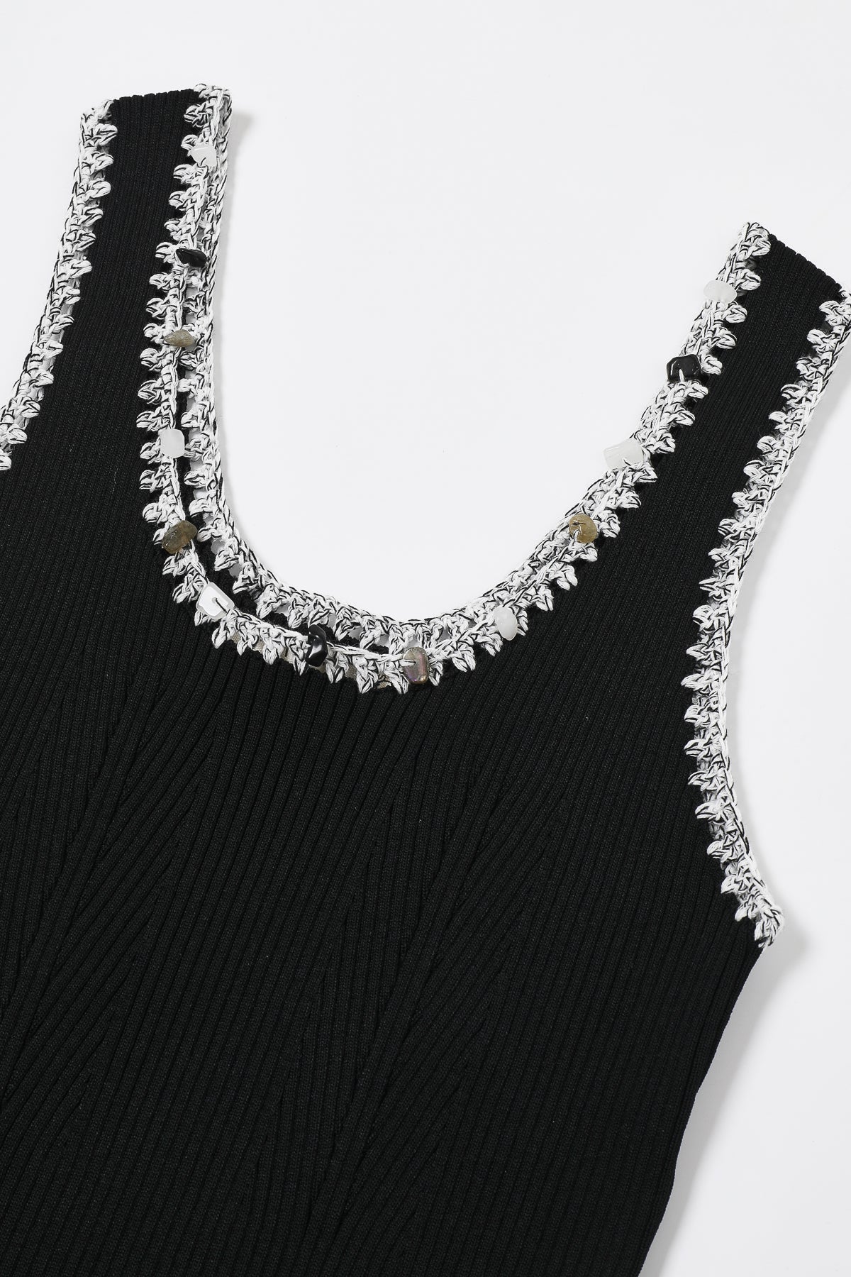 Stone Embellished Knit Tank Top