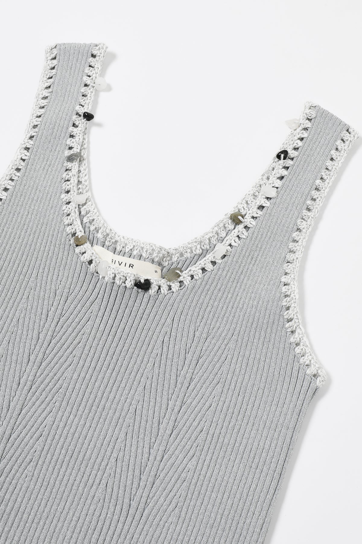 Stone Embellished Knit Tank Top