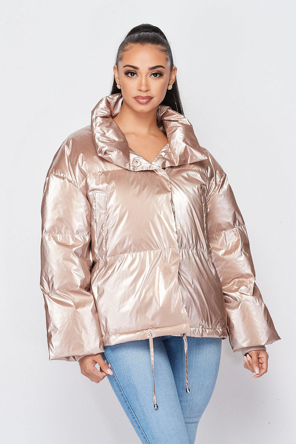 Long Sleeve Synthetic Down Puffy Jacket