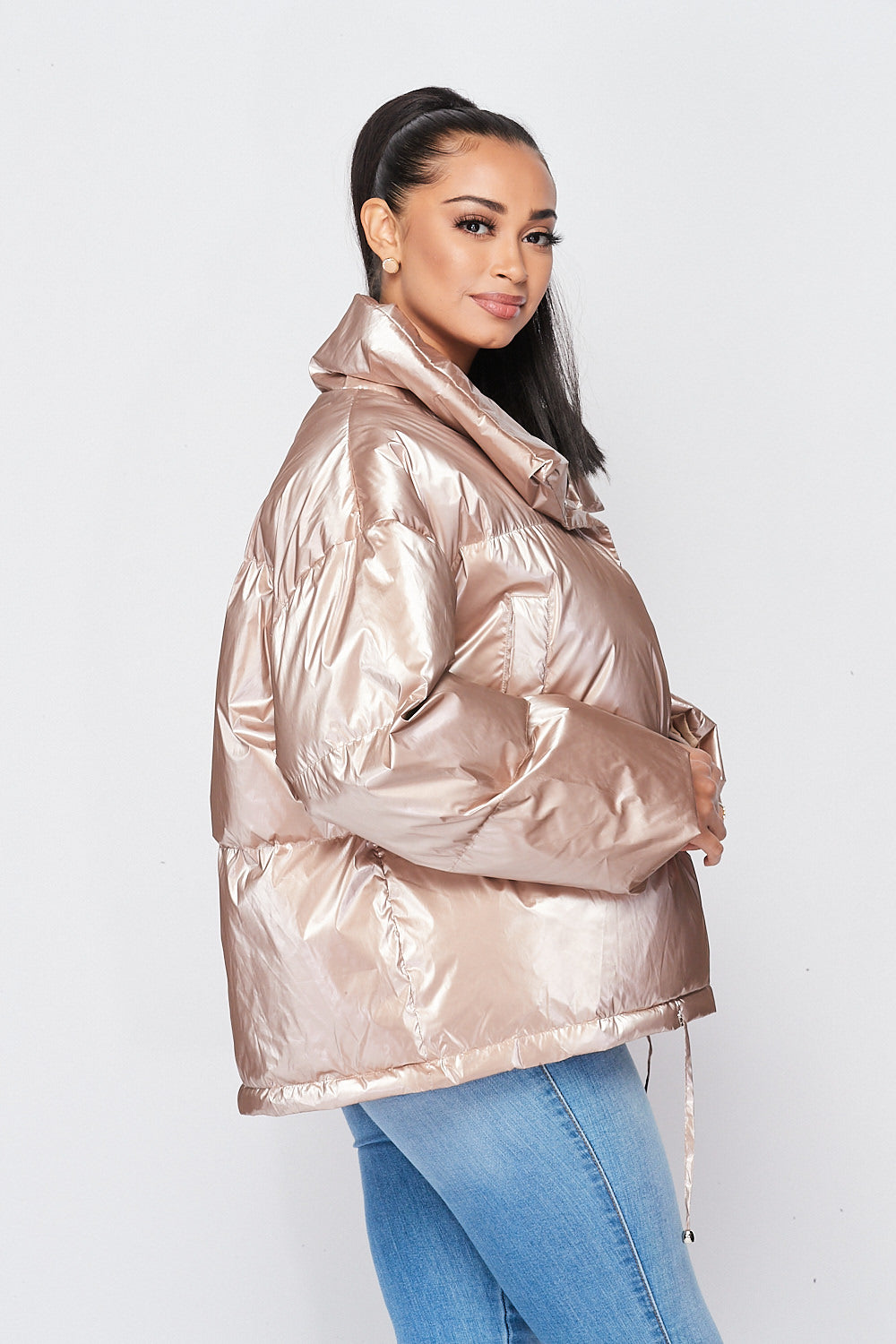 Long Sleeve Synthetic Down Puffy Jacket