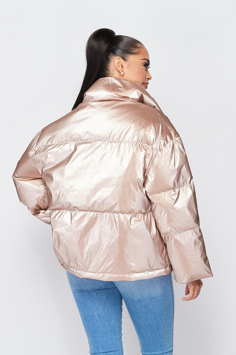 Long Sleeve Synthetic Down Puffy Jacket