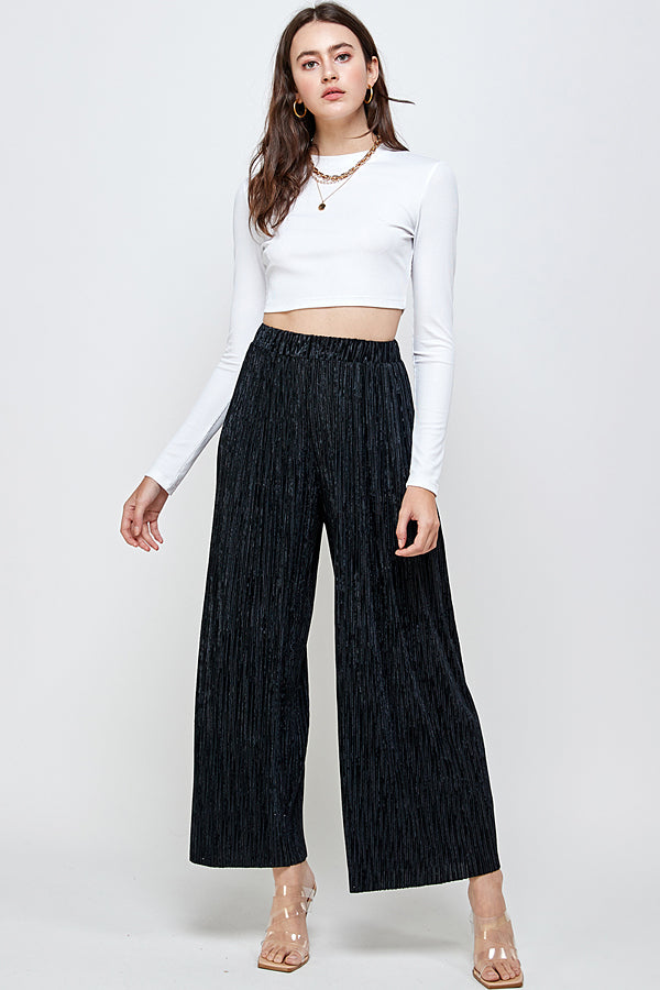 Solid Wide Leg Pants