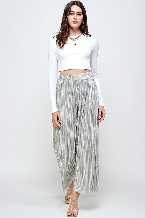 Solid Wide Leg Pants