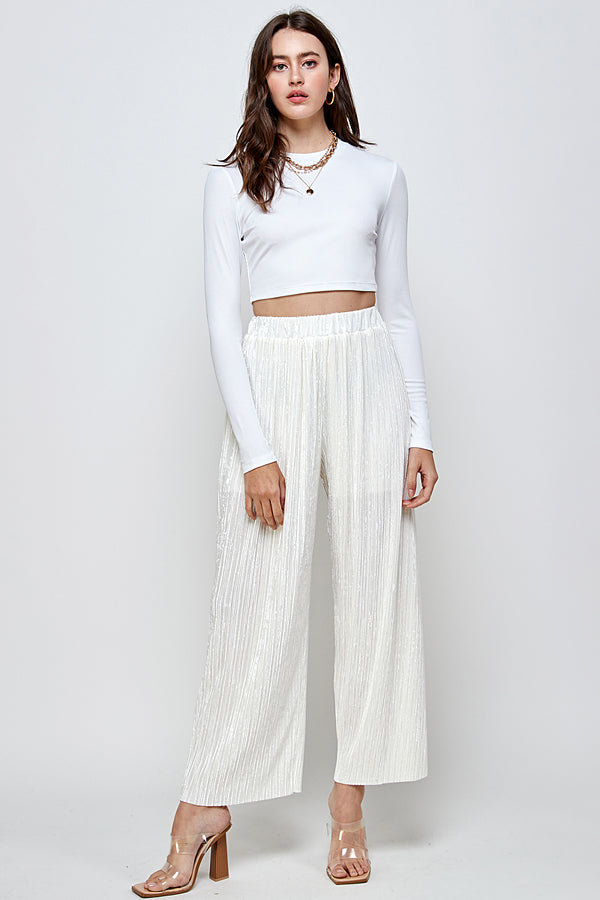 Solid Wide Leg Pants