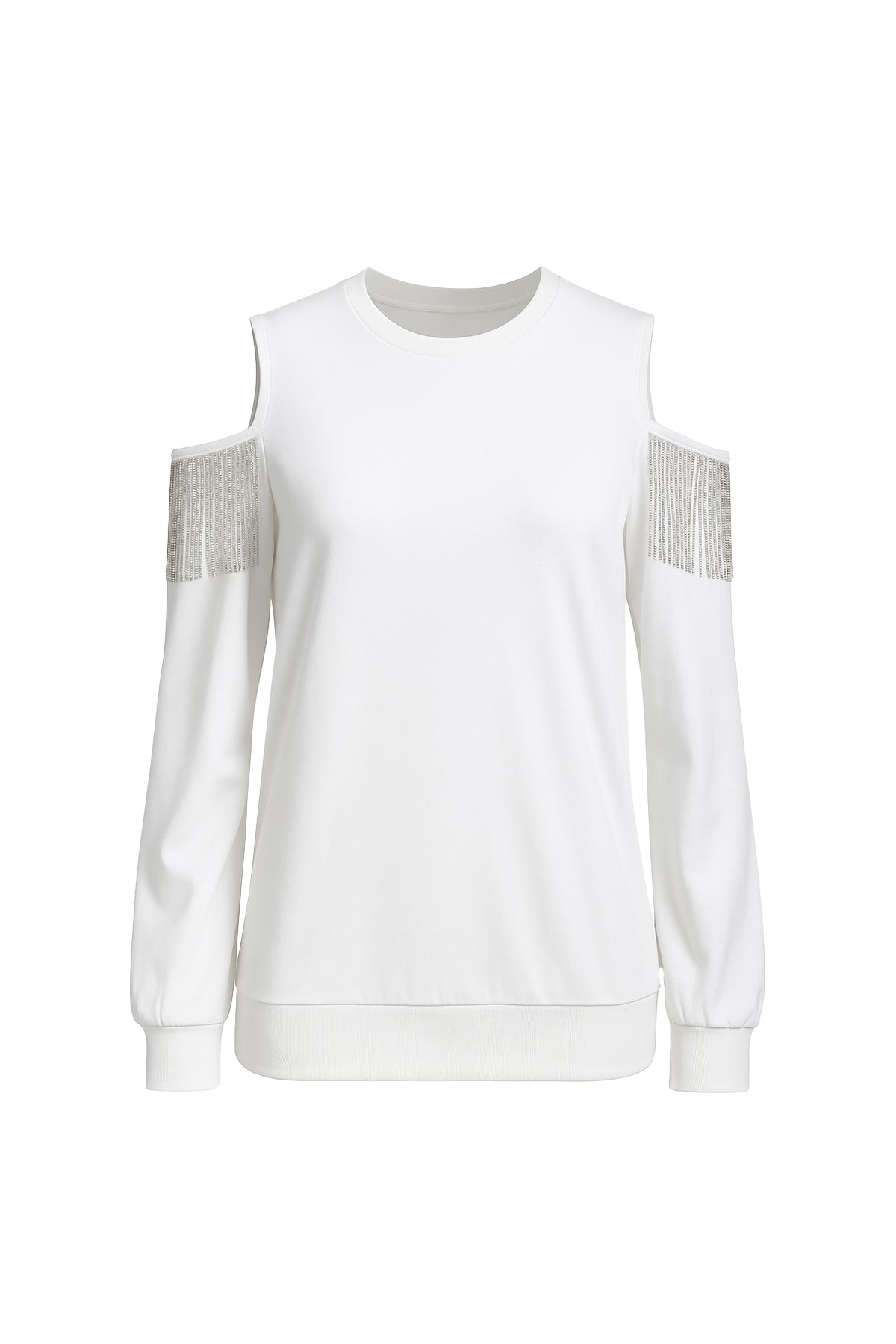 Off Shoulder Beaded Detail Sweatshirt
