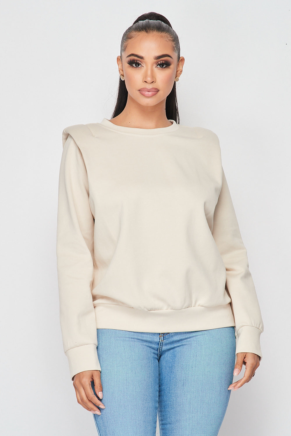 Power Shoulder Long Sleeve Top