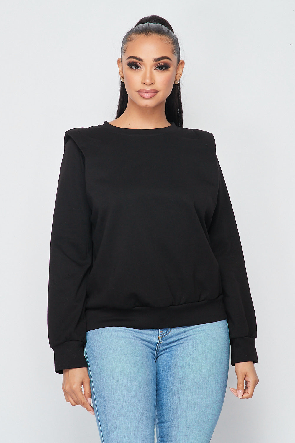 Power Shoulder Long Sleeve Top