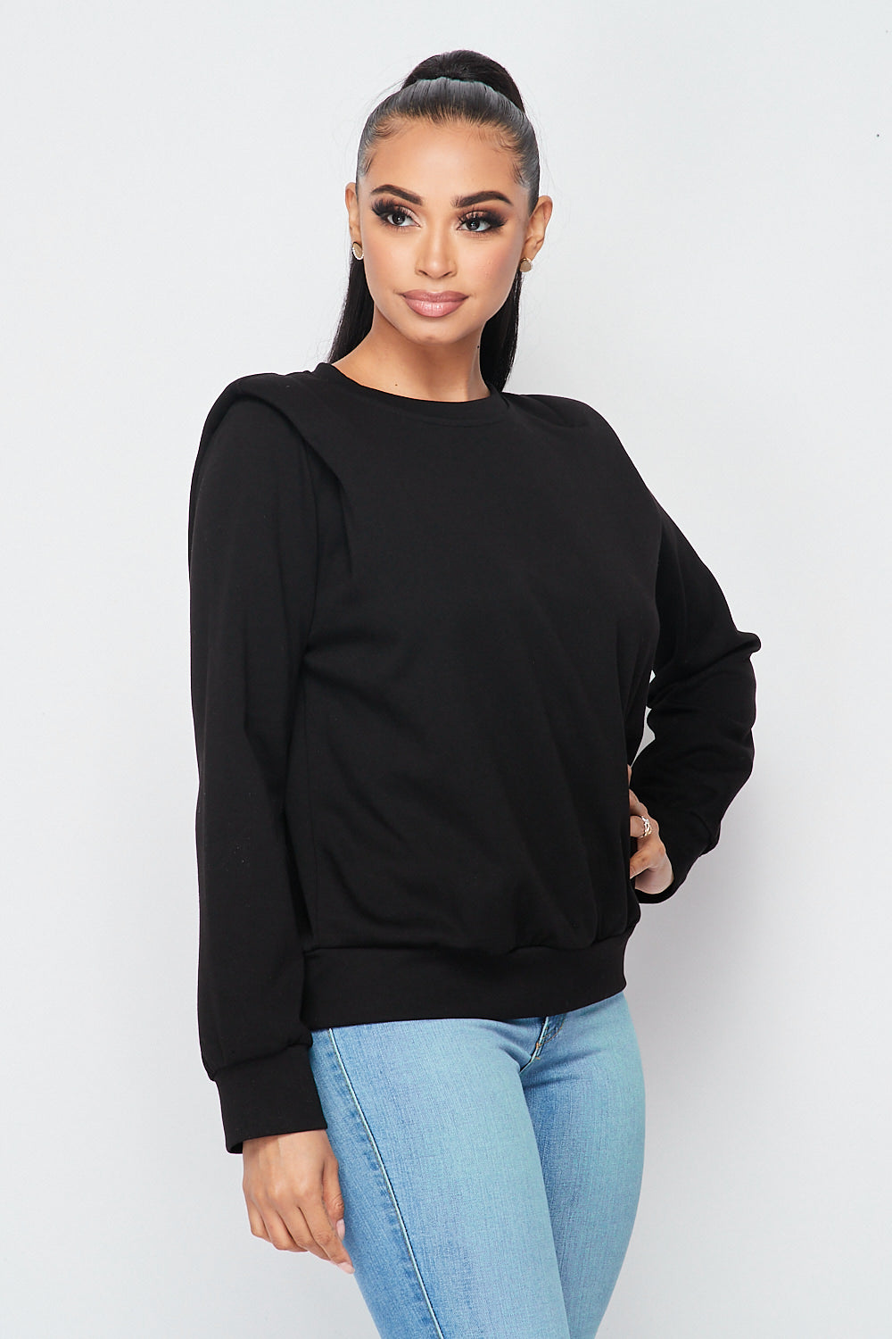 Power Shoulder Long Sleeve Top