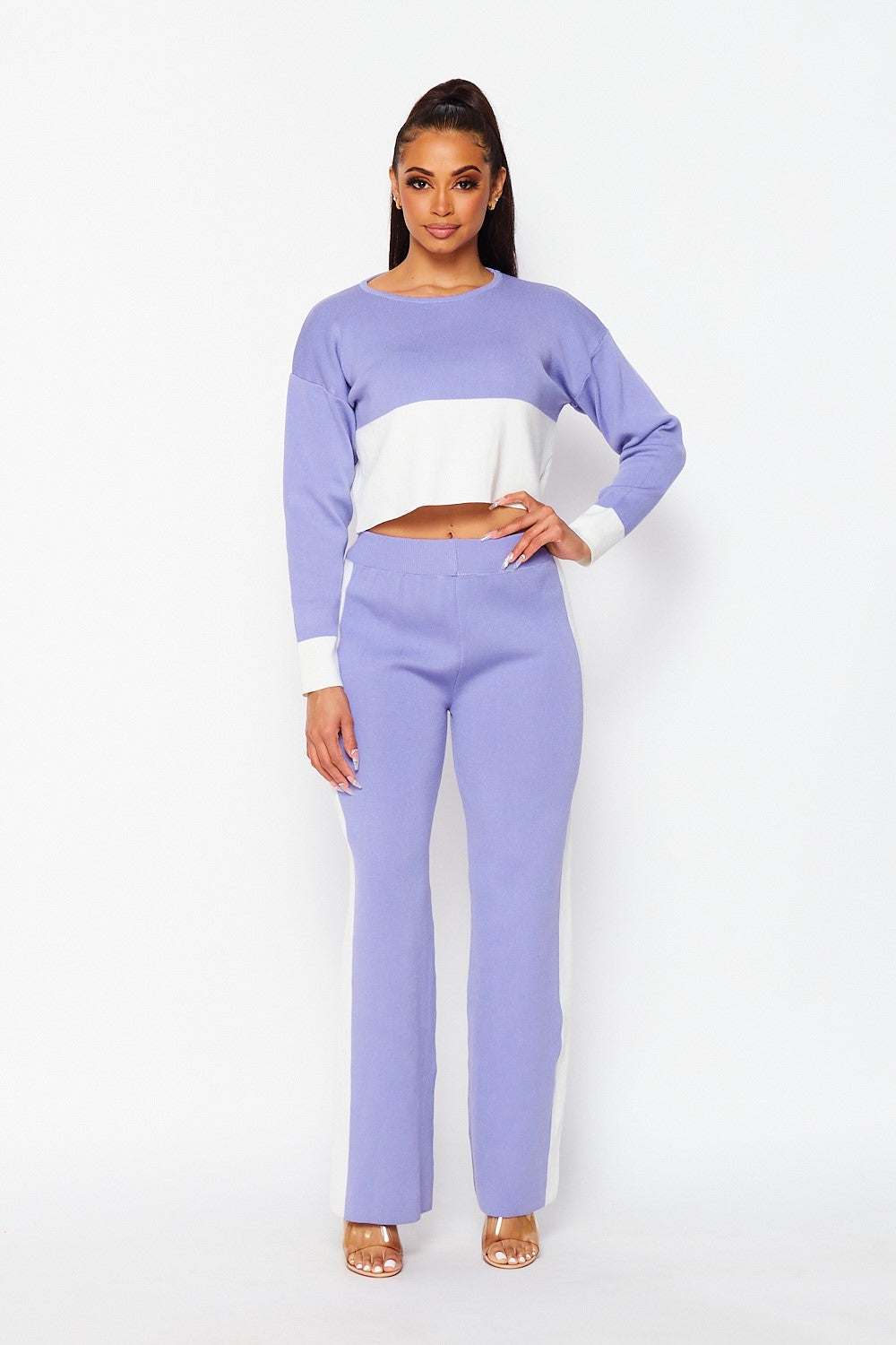 My Favorite Color Block Knit Top & Pants Set