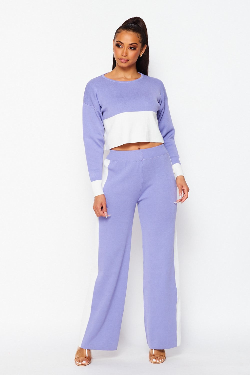 My Favorite Color Block Knit Top & Pants Set