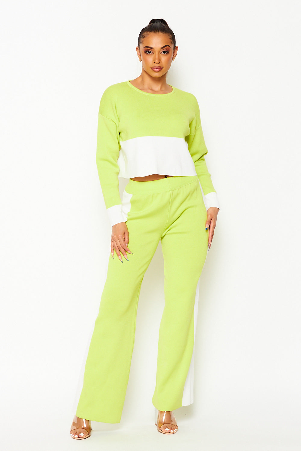 My Favorite Color Block Knit Top & Pants Set