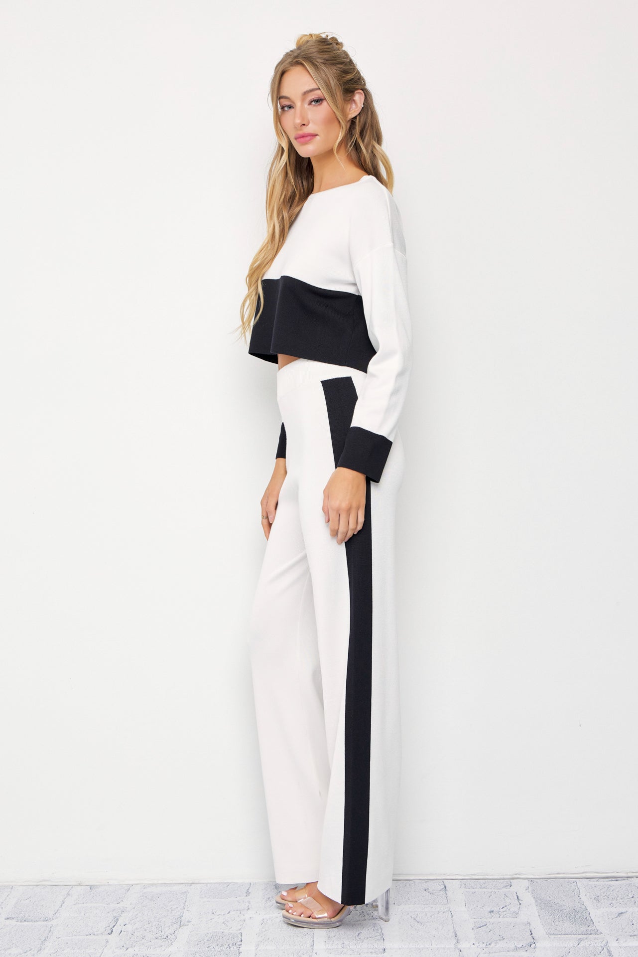 My Favorite Color Block Knit Top & Pants Set