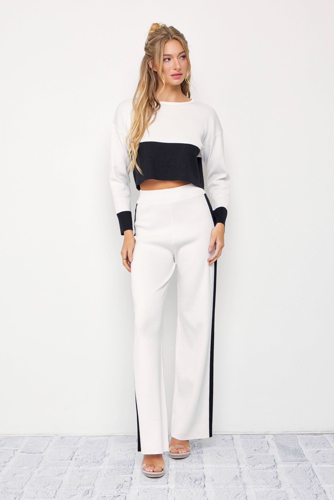 My Favorite Color Block Knit Top & Pants Set