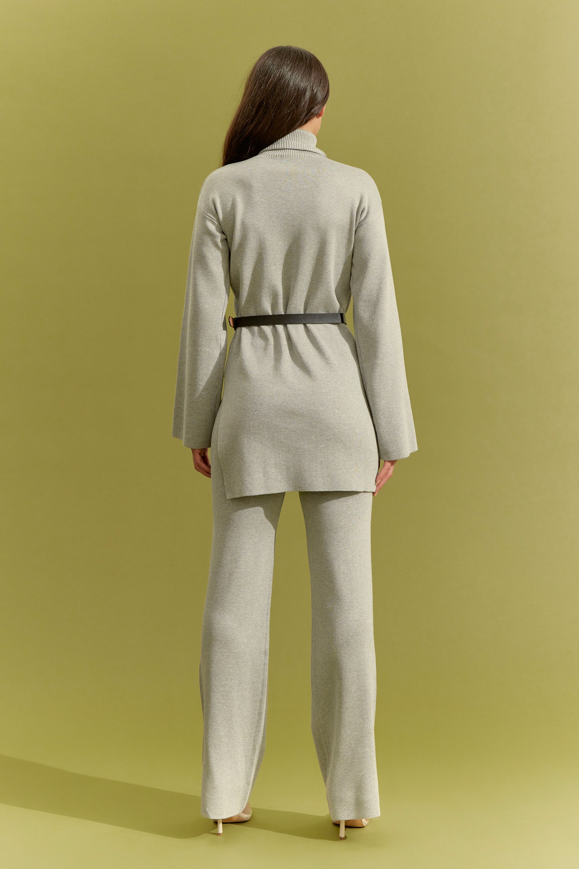 Knit Asymmetrical Top and Pants Set
