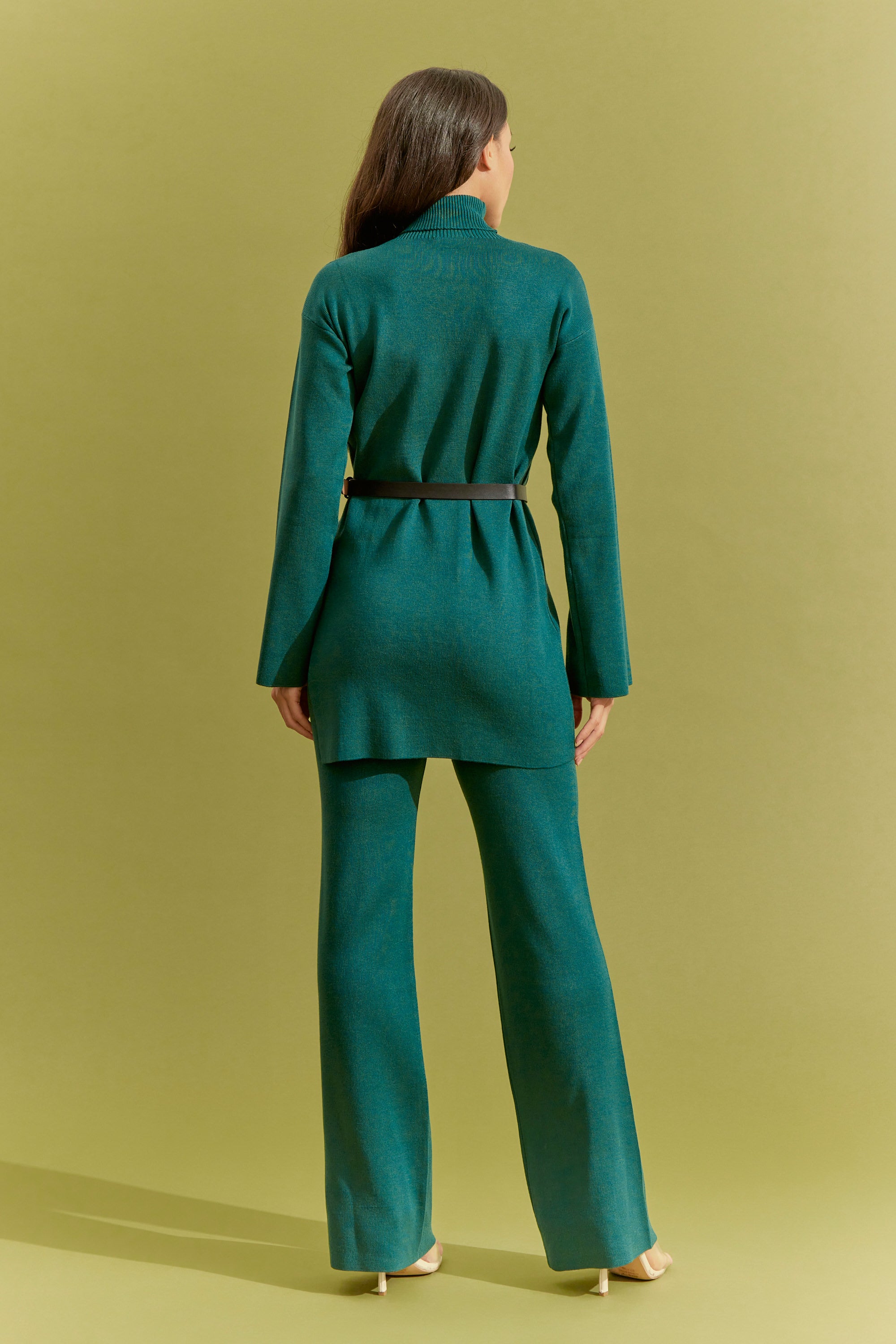 Knit Asymmetrical Top and Pants Set
