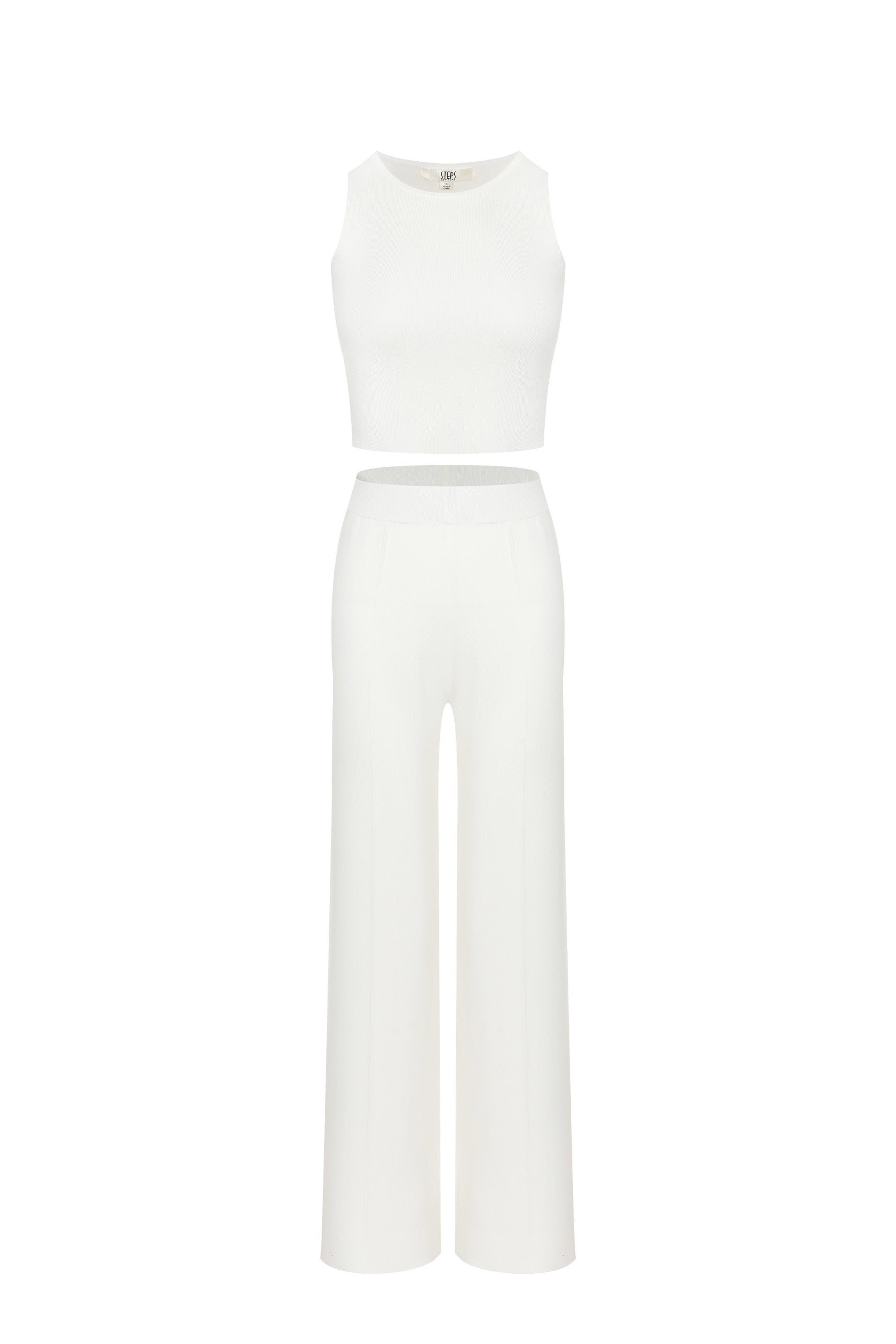 Solid Sleeveless Two Pieces Set