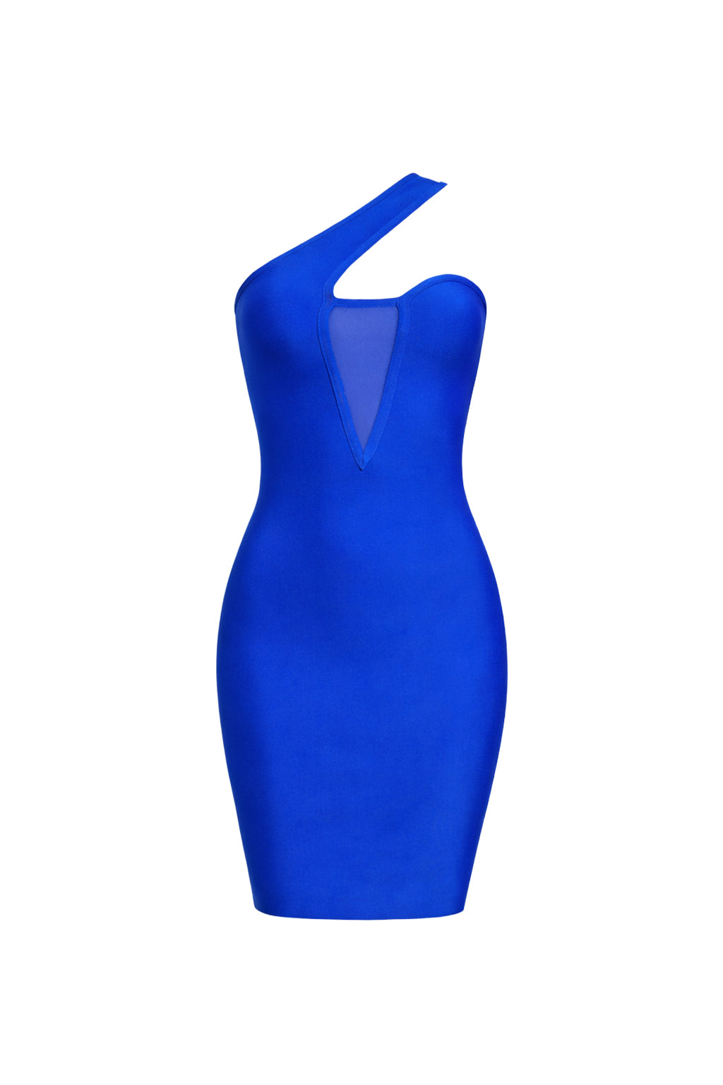 One Shoulder Solid Mini Dress