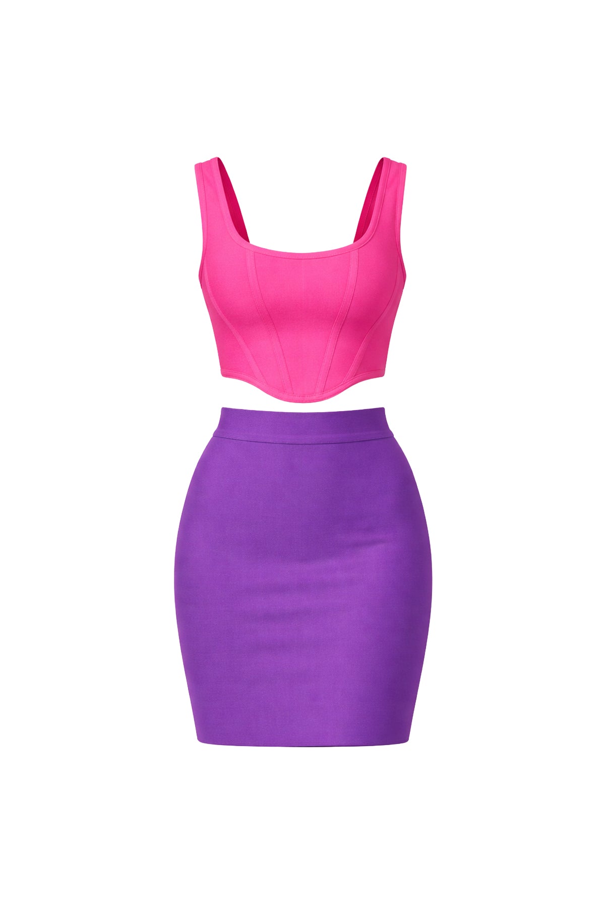 Bandage Sleeveless Crop Top and Mini Skirt Set