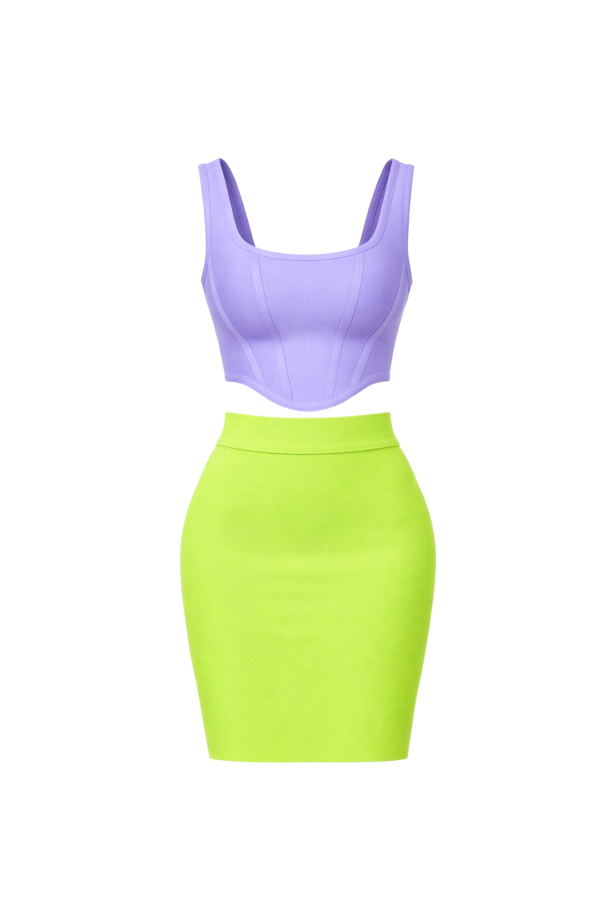 Bandage Sleeveless Crop Top and Mini Skirt Set