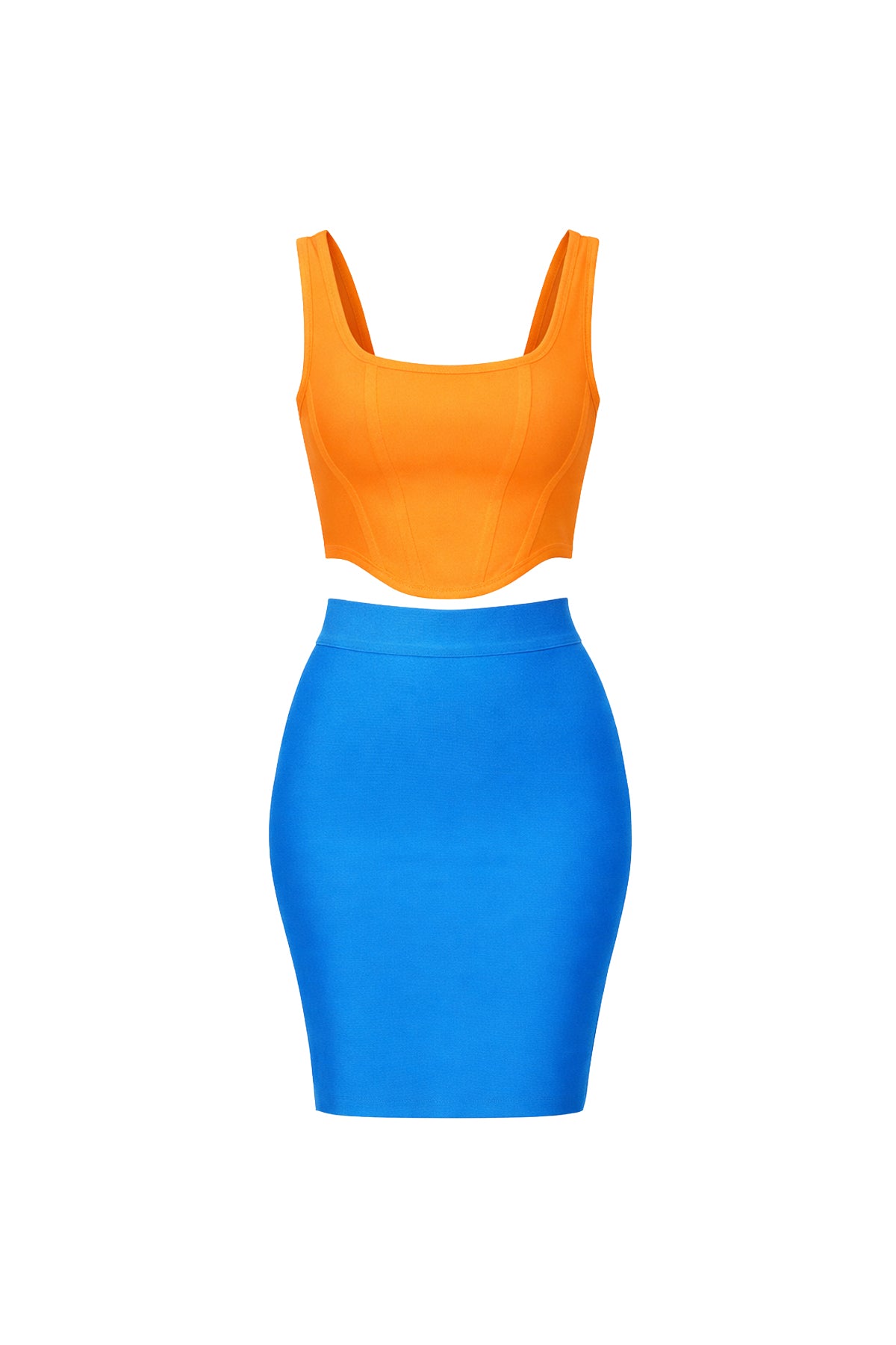 Bandage Sleeveless Crop Top and Mini Skirt Set