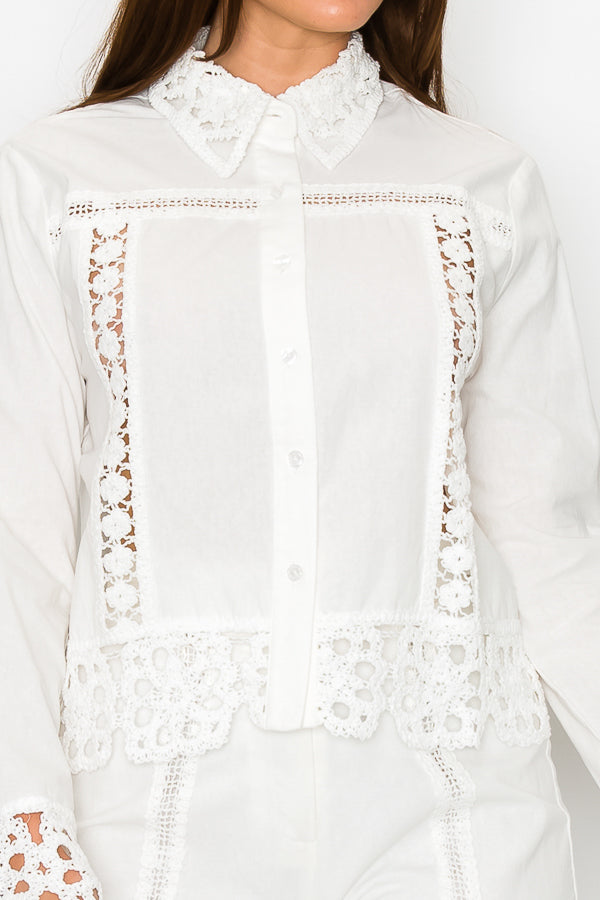 Eyelet Top and Short Set