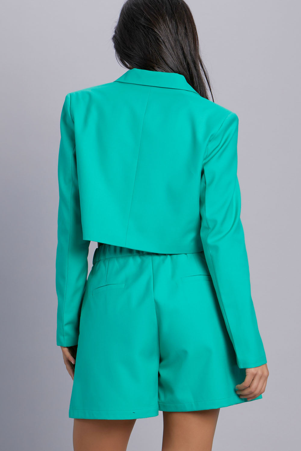 Crop Blazer And Shorts Set