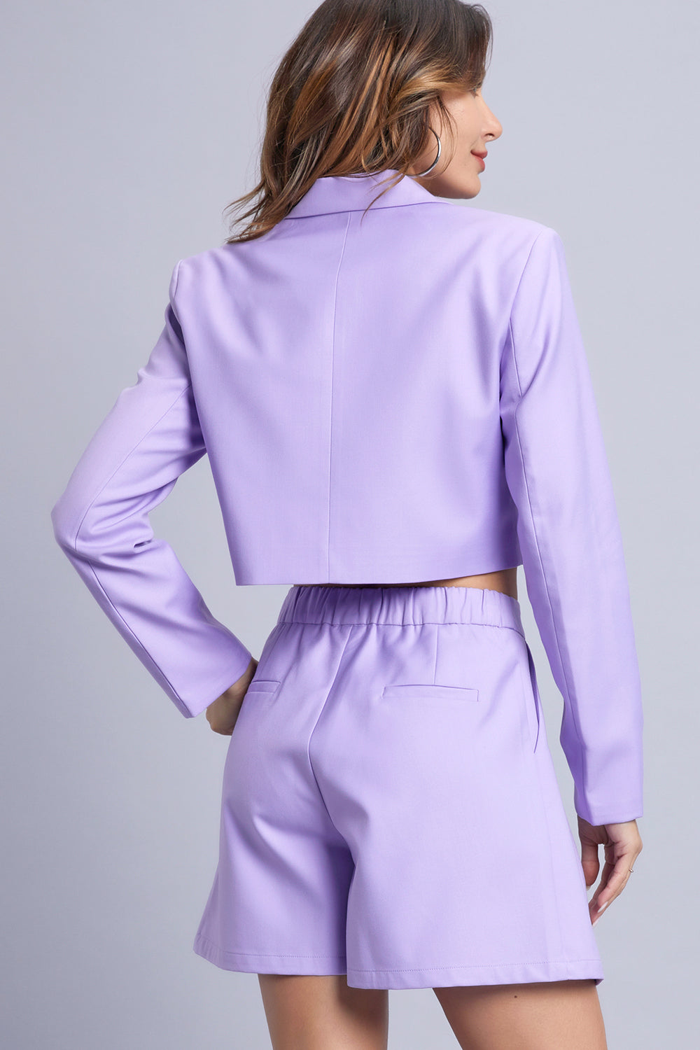Crop Blazer And Shorts Set