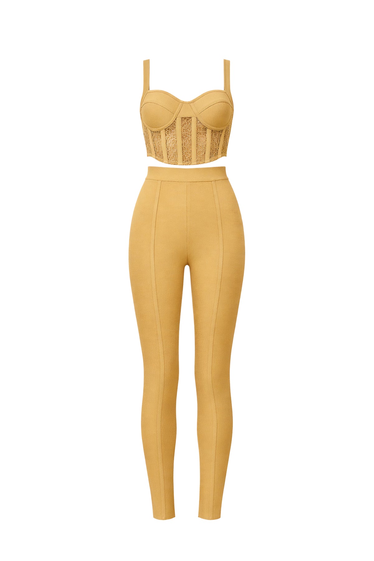 Bandage Lace Top And Pants Set