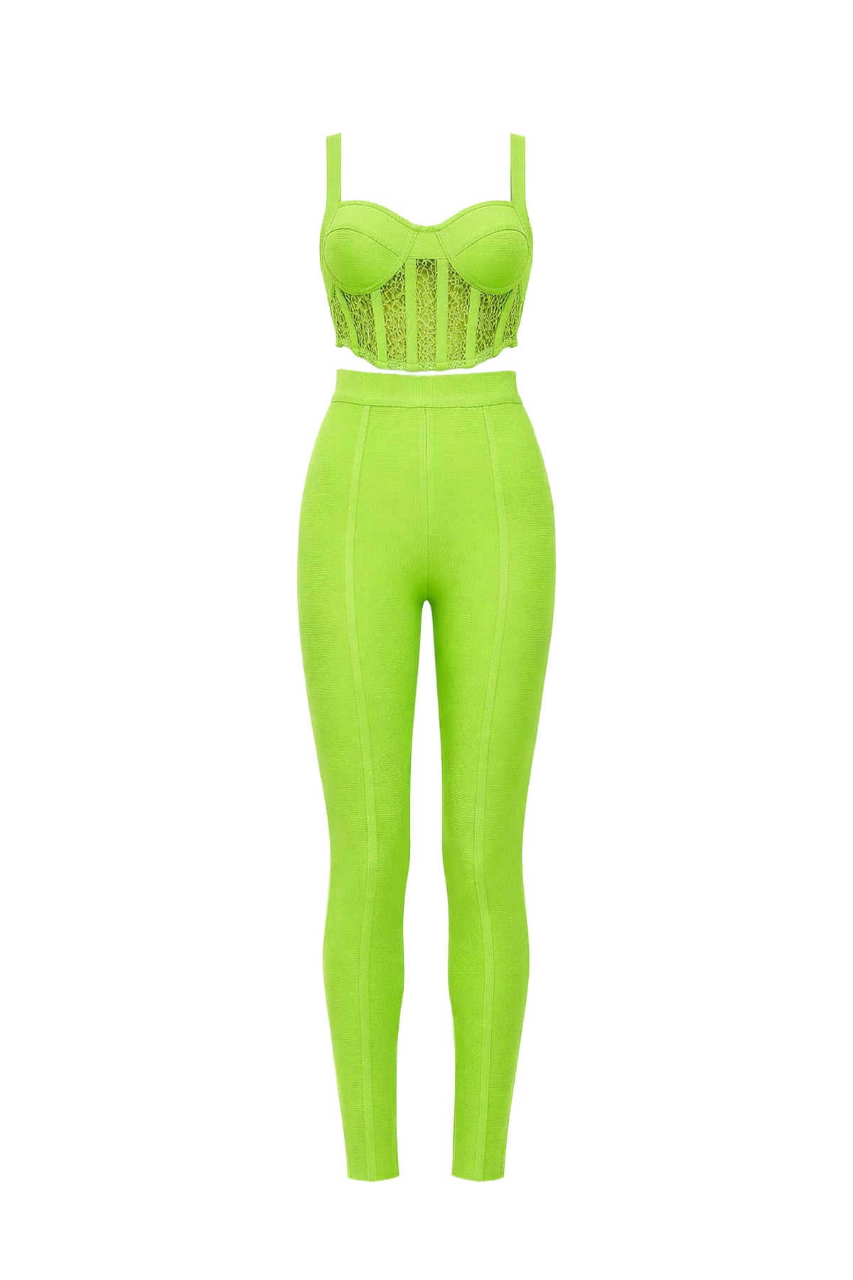 Bandage Lace Top And Pants Set