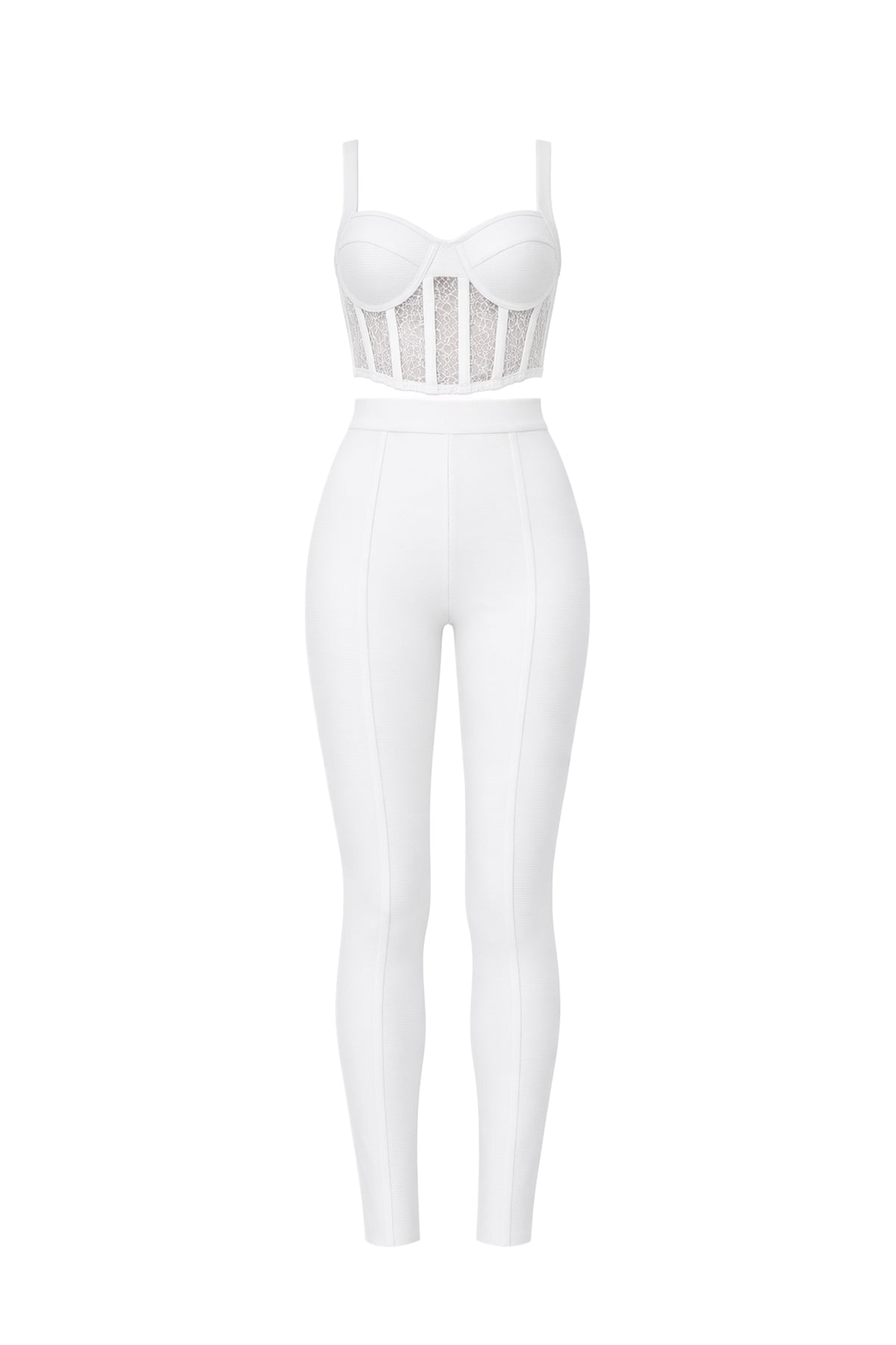 Bandage Lace Top And Pants Set