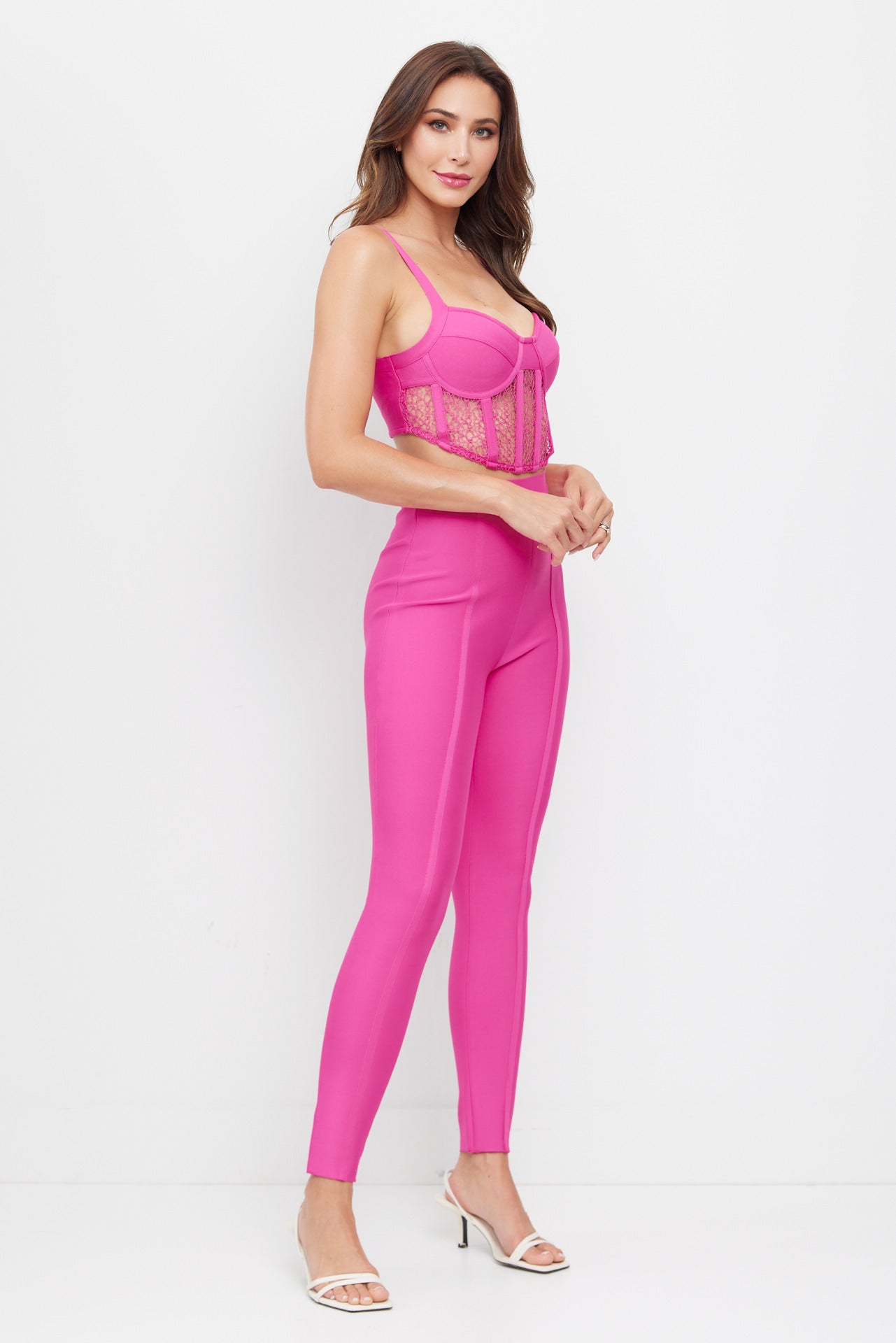 Bandage Lace Top And Pants Set