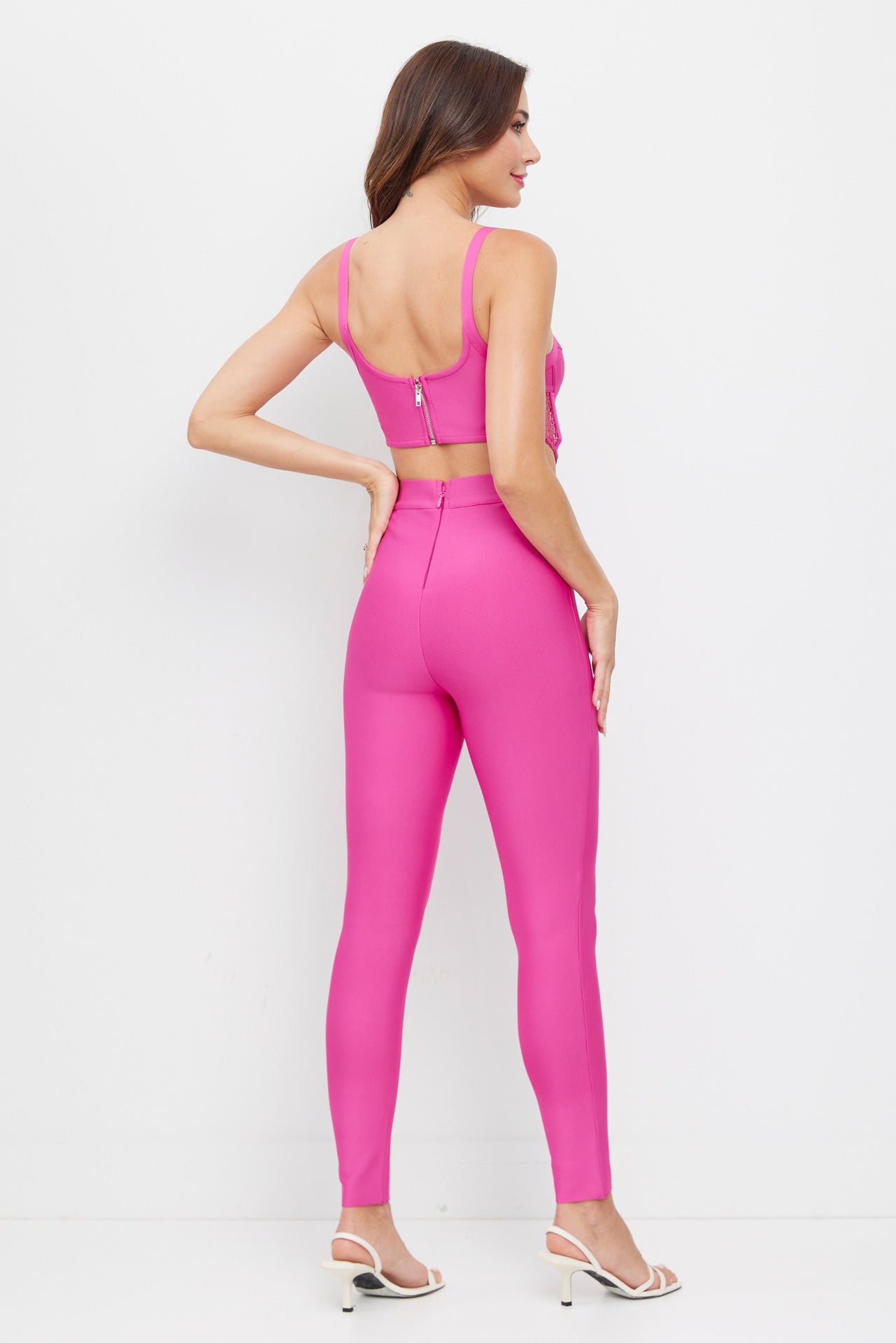 Bandage Lace Top And Pants Set