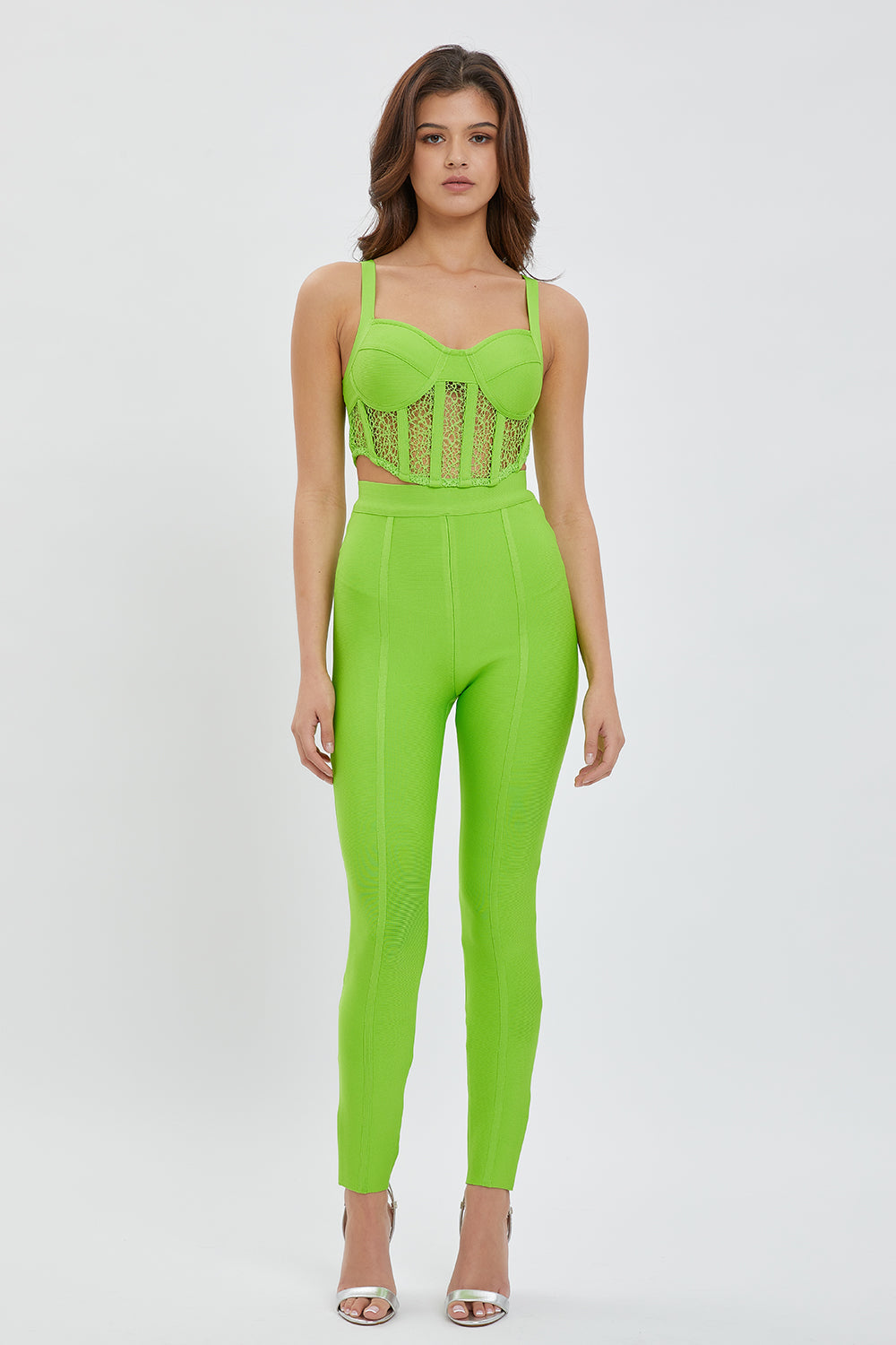 Bandage Lace Top And Pants Set
